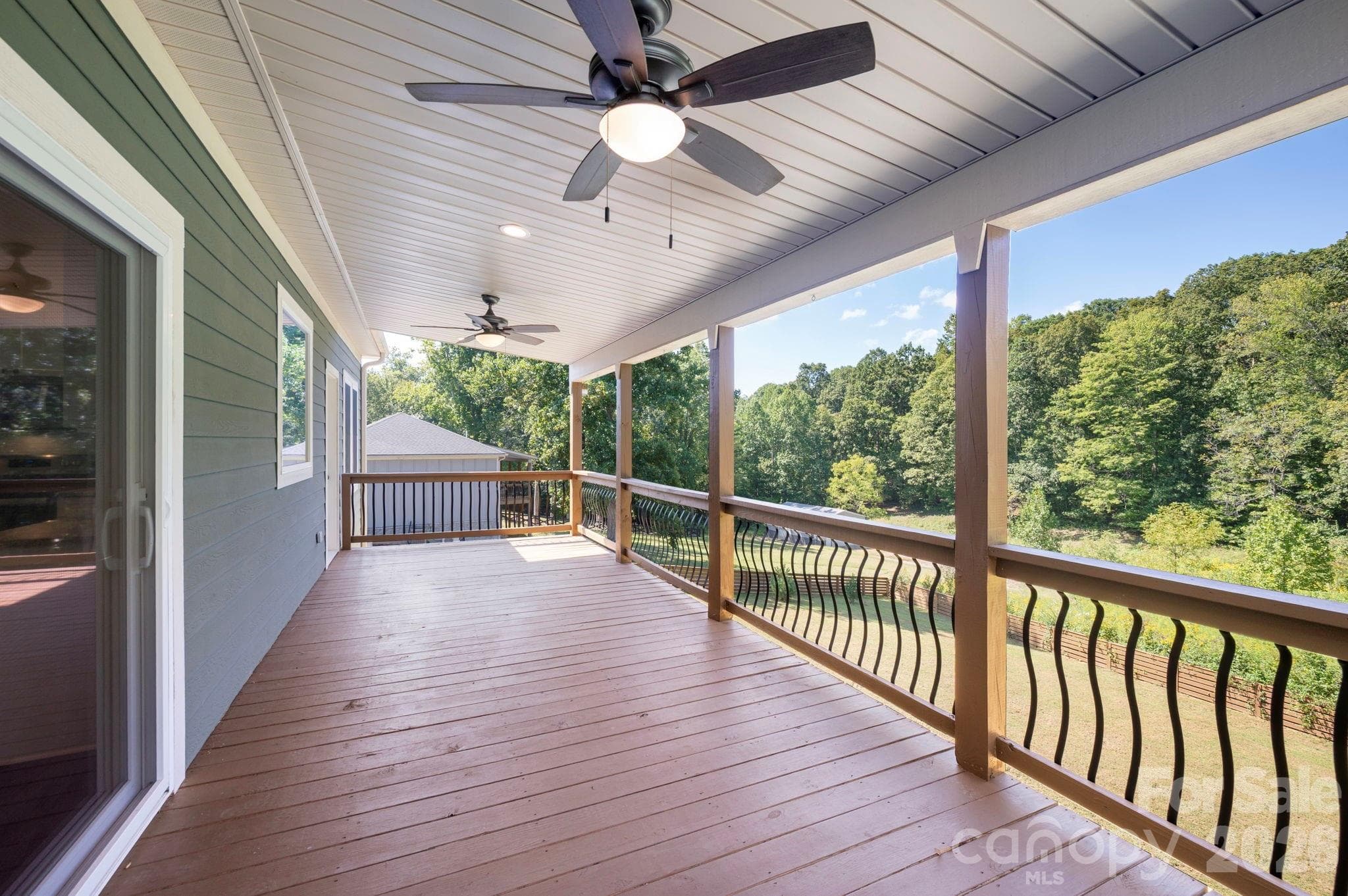 covered back deck off the living room - 139 Ridge Road, Candler