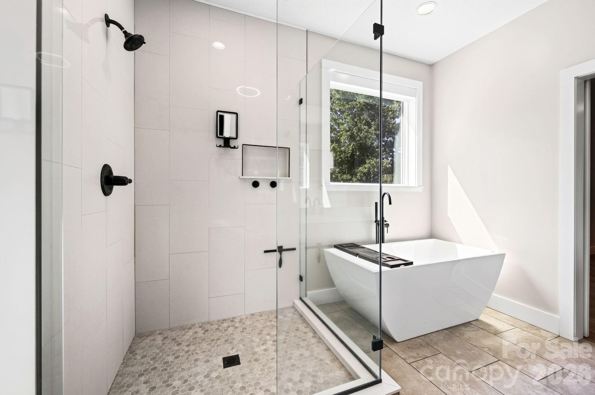 Glass shower and large soaking tub - 139 Ridge Road, Candler