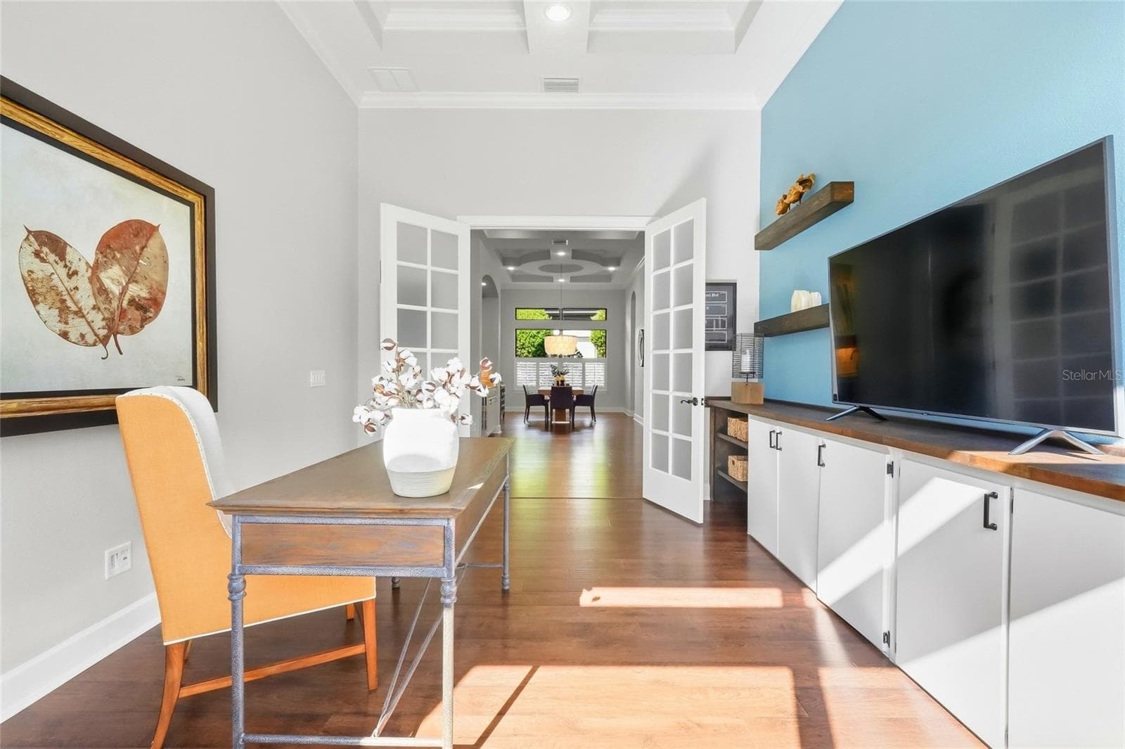 Dedicated den with French doors and custom built-ins - 13309 MALACHITE DR, BRADENTON
