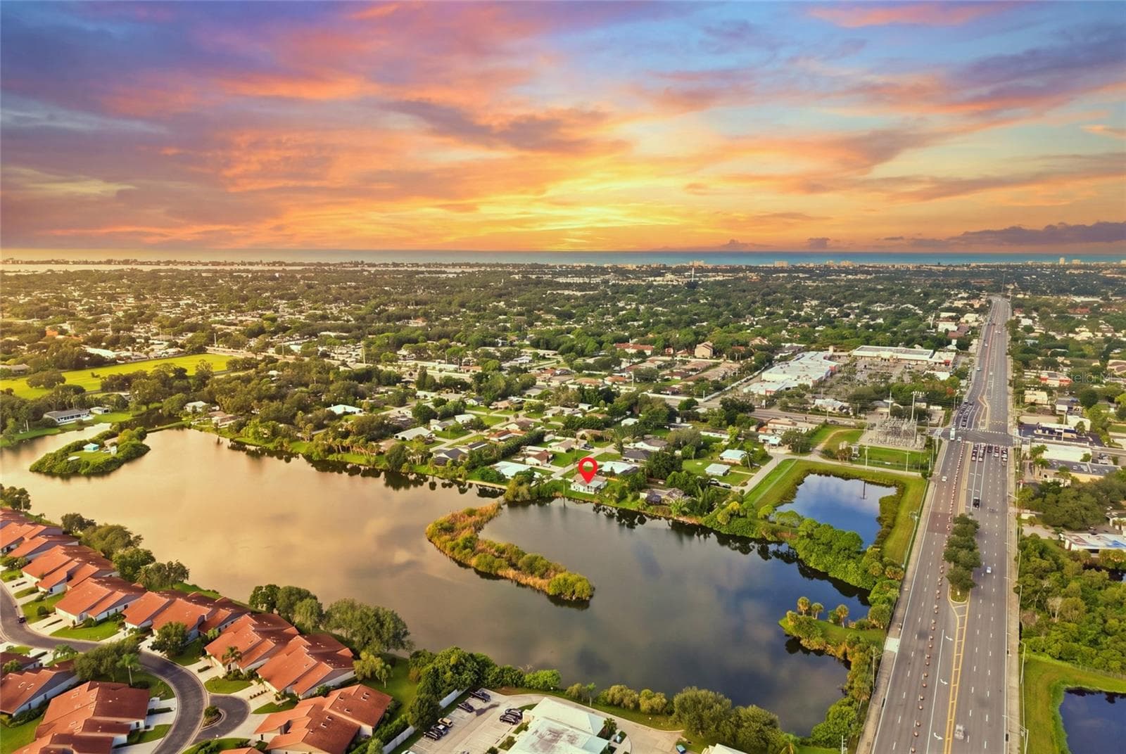 Aerial With Views of the Gulf - 3667 CAROL LN, SARASOTA