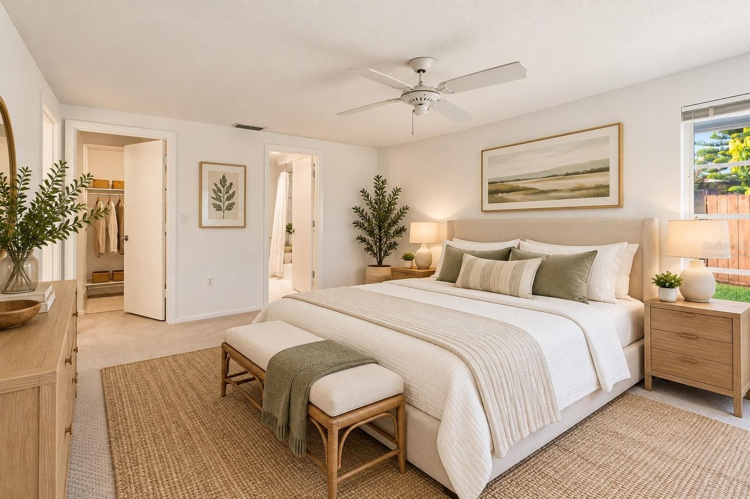 Virtually Staged Primary Bedroom - 3667 CAROL LN, SARASOTA