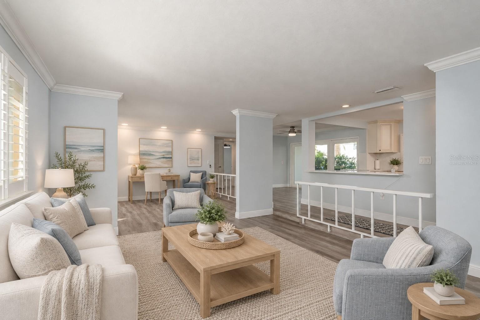 Virtually Staged Family Room - 311 ISLAND WAY #101, CLEARWATER