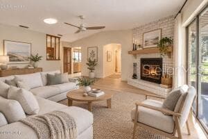 Staged Living Room - 229 GEORGETOWNE BLVD, DAYTONA BEACH