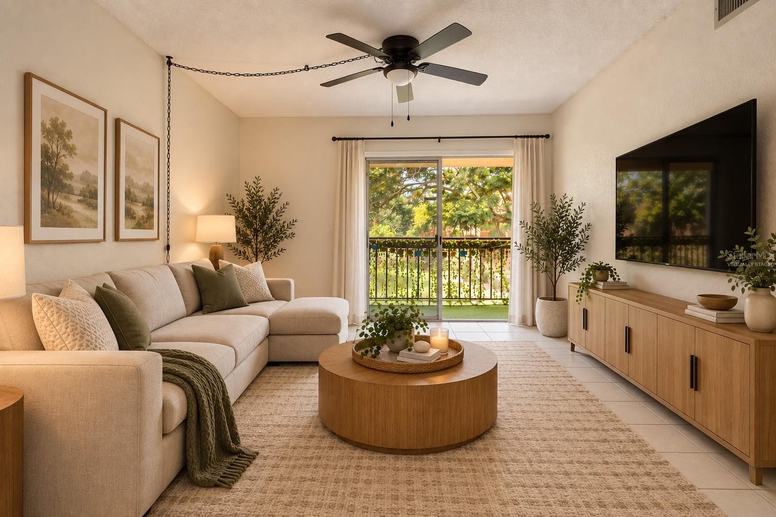 Living Room - Virtually Staged - 2856 N POWERS DR #115, ORLANDO