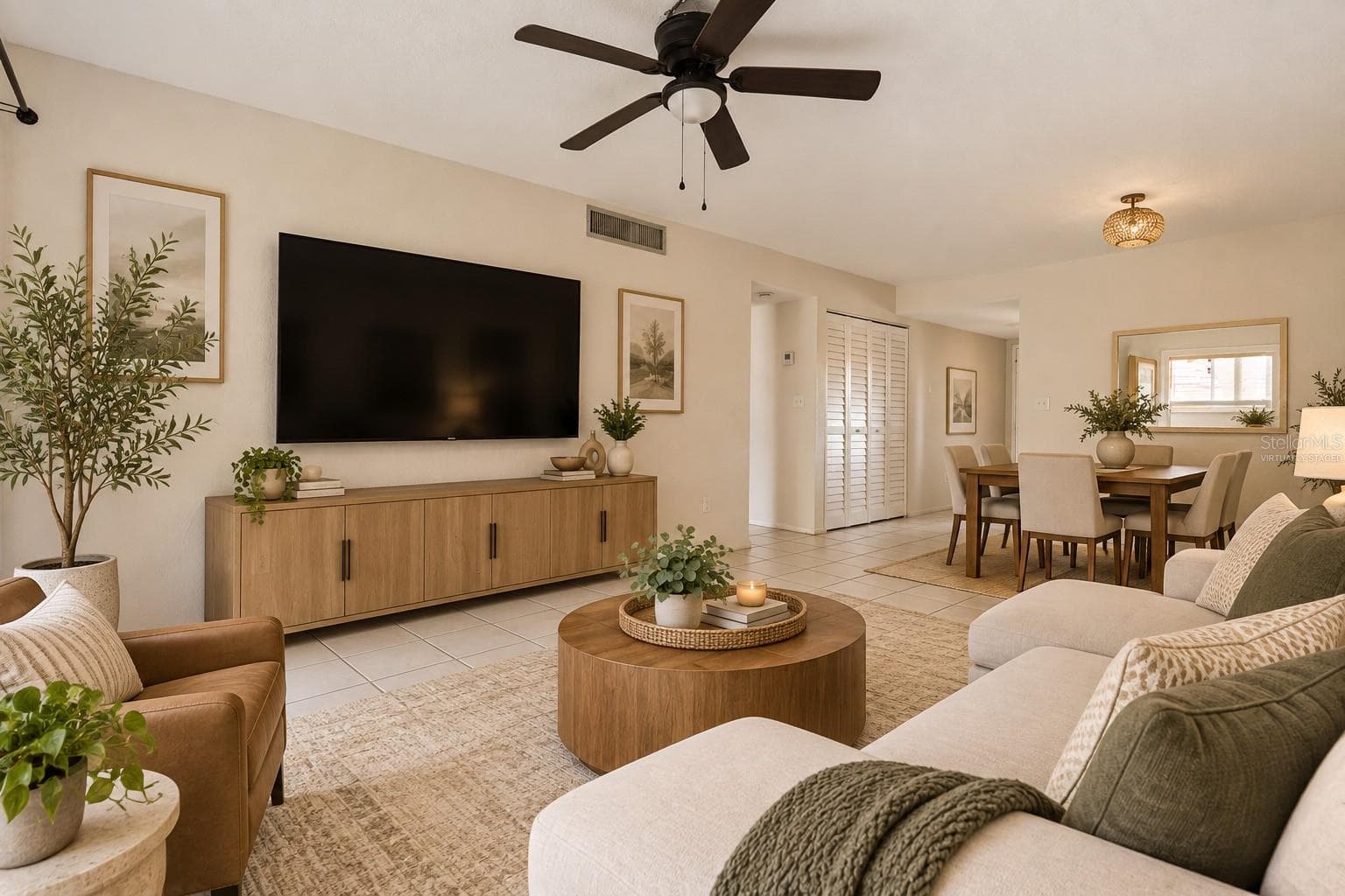 Living Room - Virtually Staged - 2856 N POWERS DR #115, ORLANDO