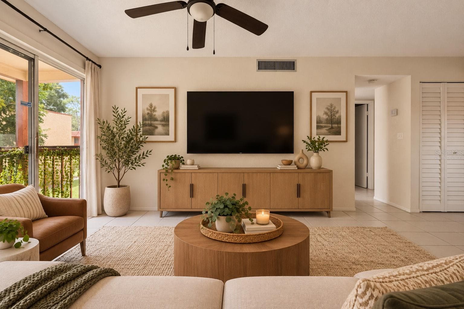 Living Room - Virtually Staged - 2856 N POWERS DR #115, ORLANDO