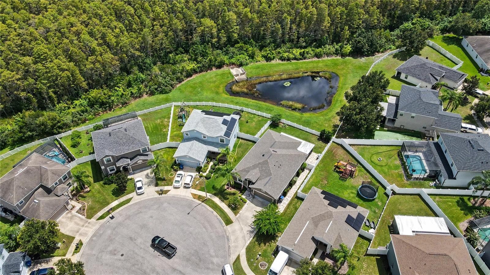 Conservation View Overhead Facing East - 18756 BURNDALL CT, LAND O LAKES