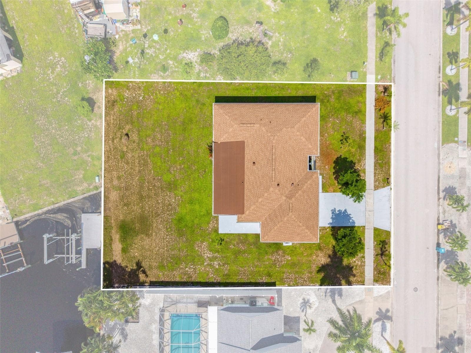 Aerial View Highlighting the Homes Charming Location - 155 MORGAN LN SE, PORT CHARLOTTE