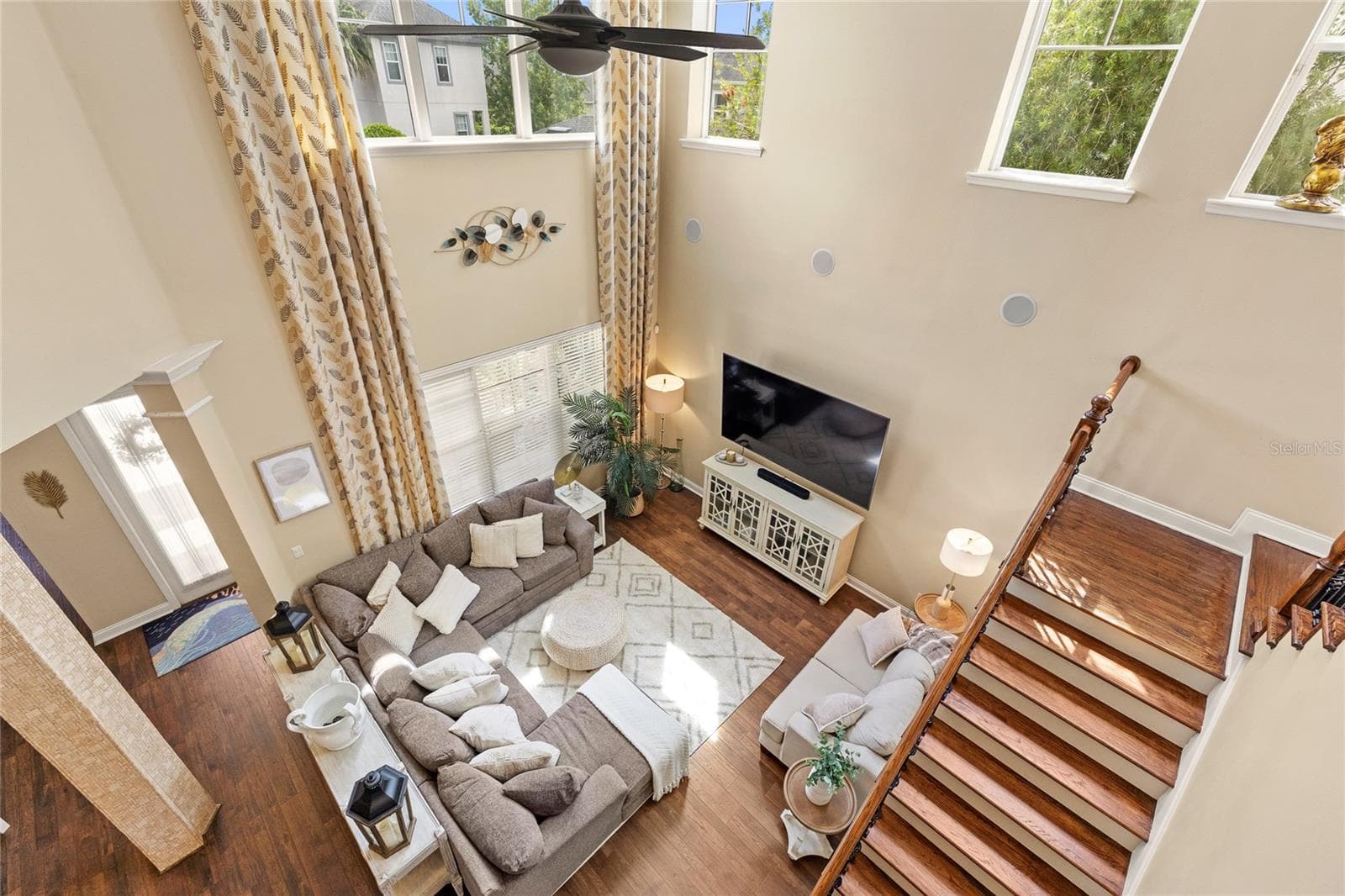 Living Room from Second Floor Balcony - 13817 ELIOT AVE, ORLANDO