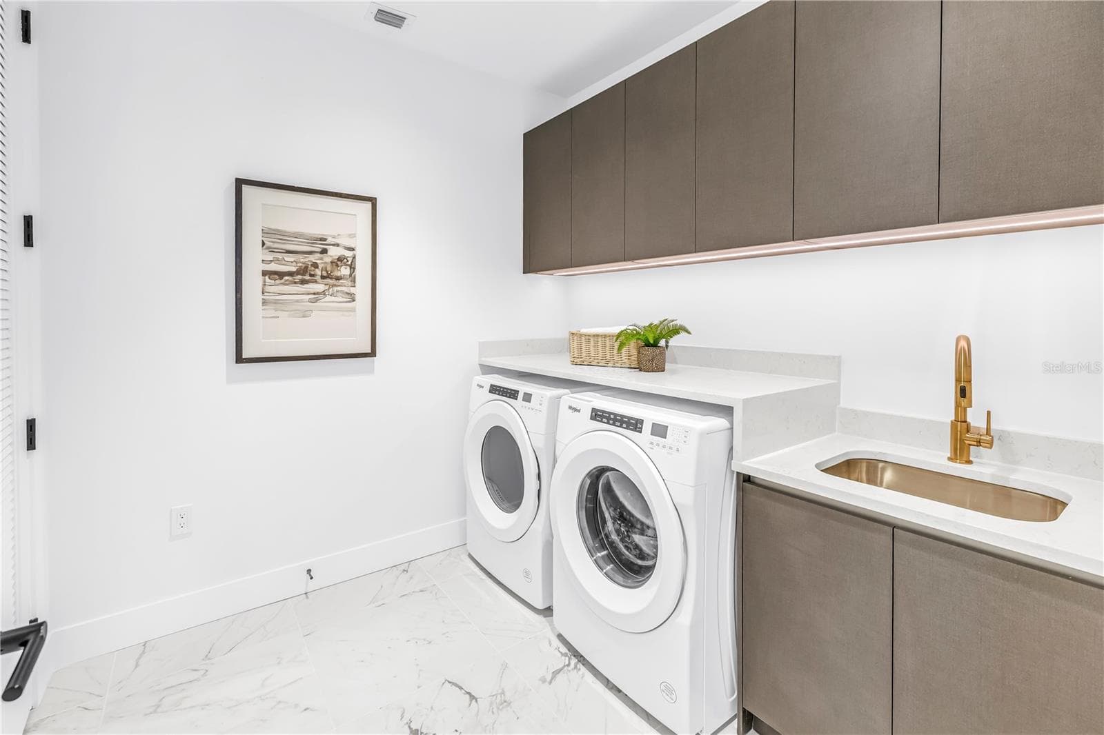 laundry room, additional closet for storage , laundry sink and upper cabinets - 777 3RD AVE N #1703, ST PETERSBURG