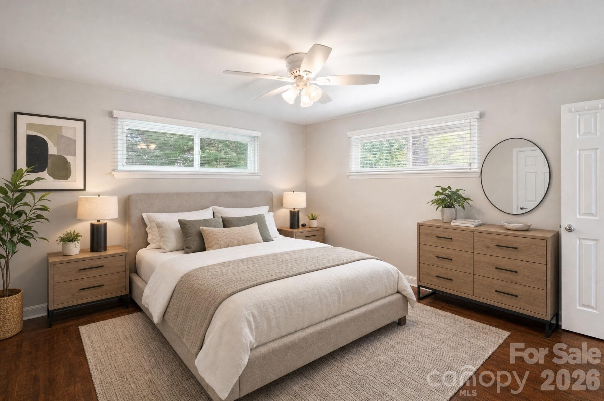 Virtually Staged Primary BR - 6414 Elmwood Circle, Charlotte