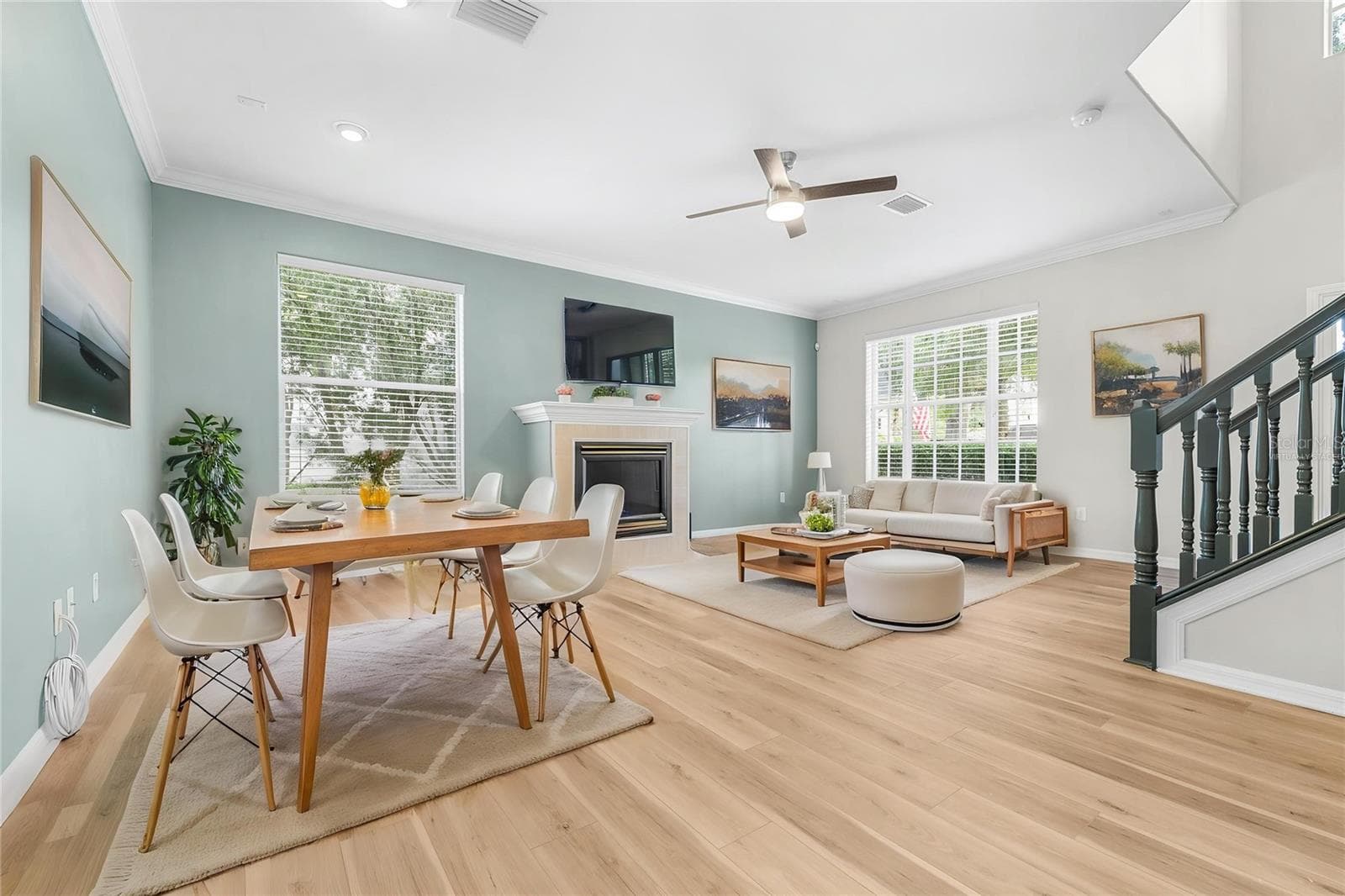 Virtually staged living/dining room - 27015 FIREBUSH DR, WESLEY CHAPEL