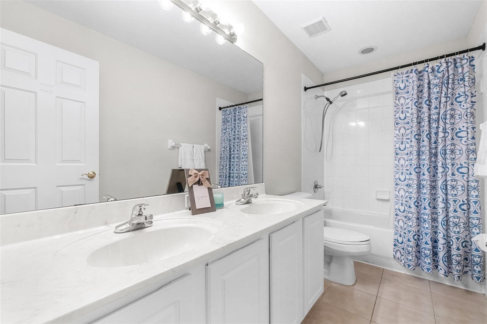 Bathroom 3 with dual sinks and tub/shower - 27015 FIREBUSH DR, WESLEY CHAPEL