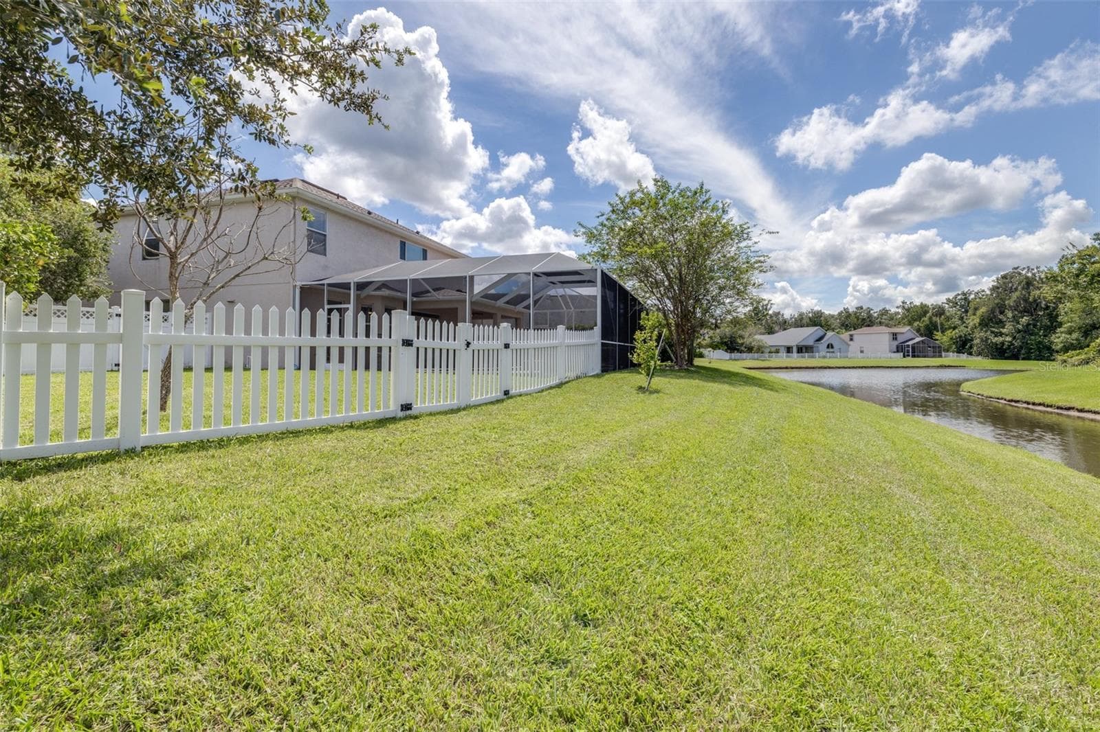 Back of home with private pond and conservation view - 27015 FIREBUSH DR, WESLEY CHAPEL