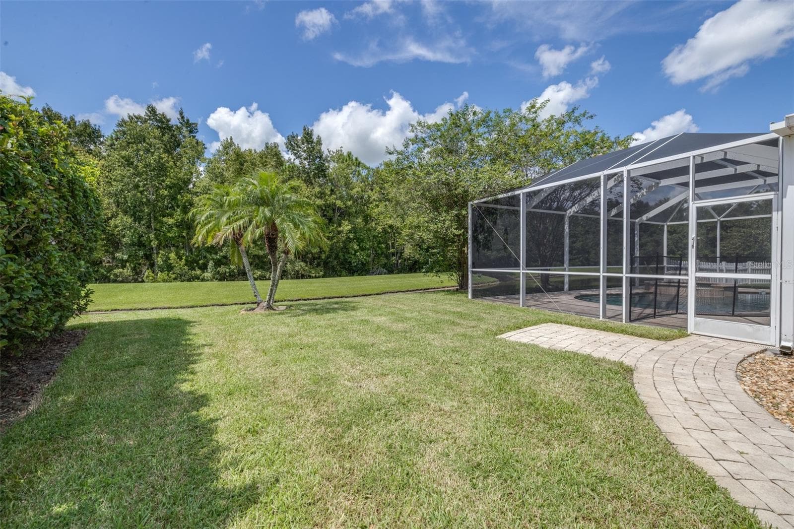South side of home with pavers - 27015 FIREBUSH DR, WESLEY CHAPEL