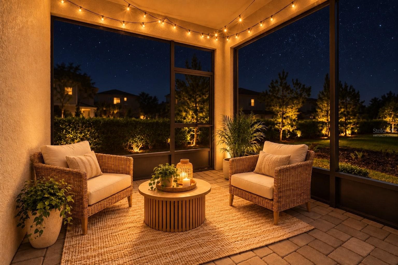 End unit screened in patio - virtually staged - 4062 CLOUD HOPPER WAY, LUTZ