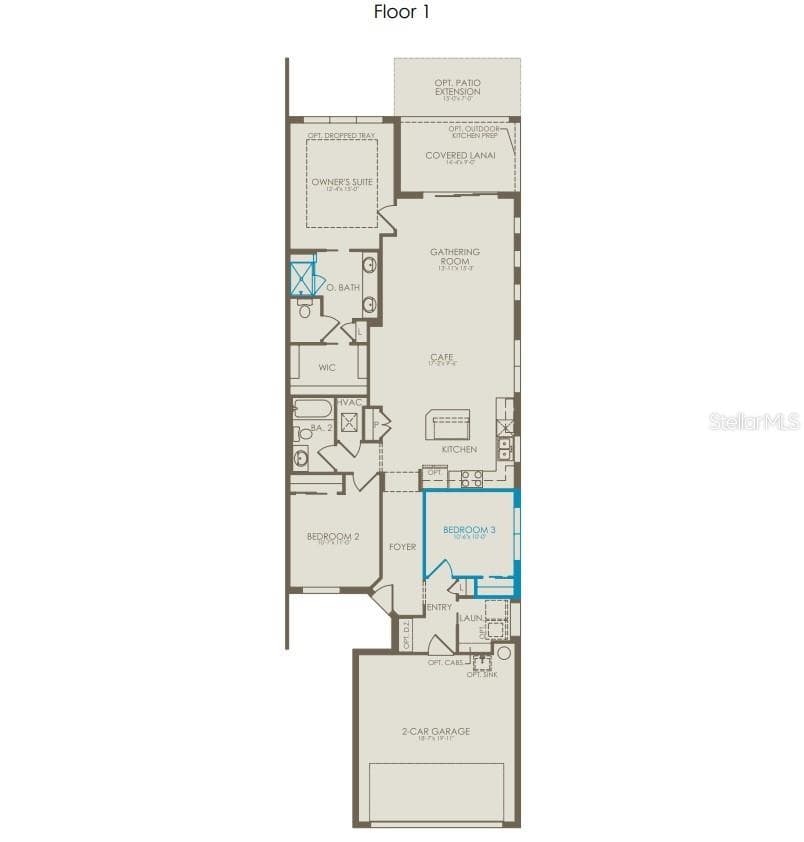 Floor Plan - Floor One - 8933 BLISSFUL BREEZE TRAIL, MELBOURNE