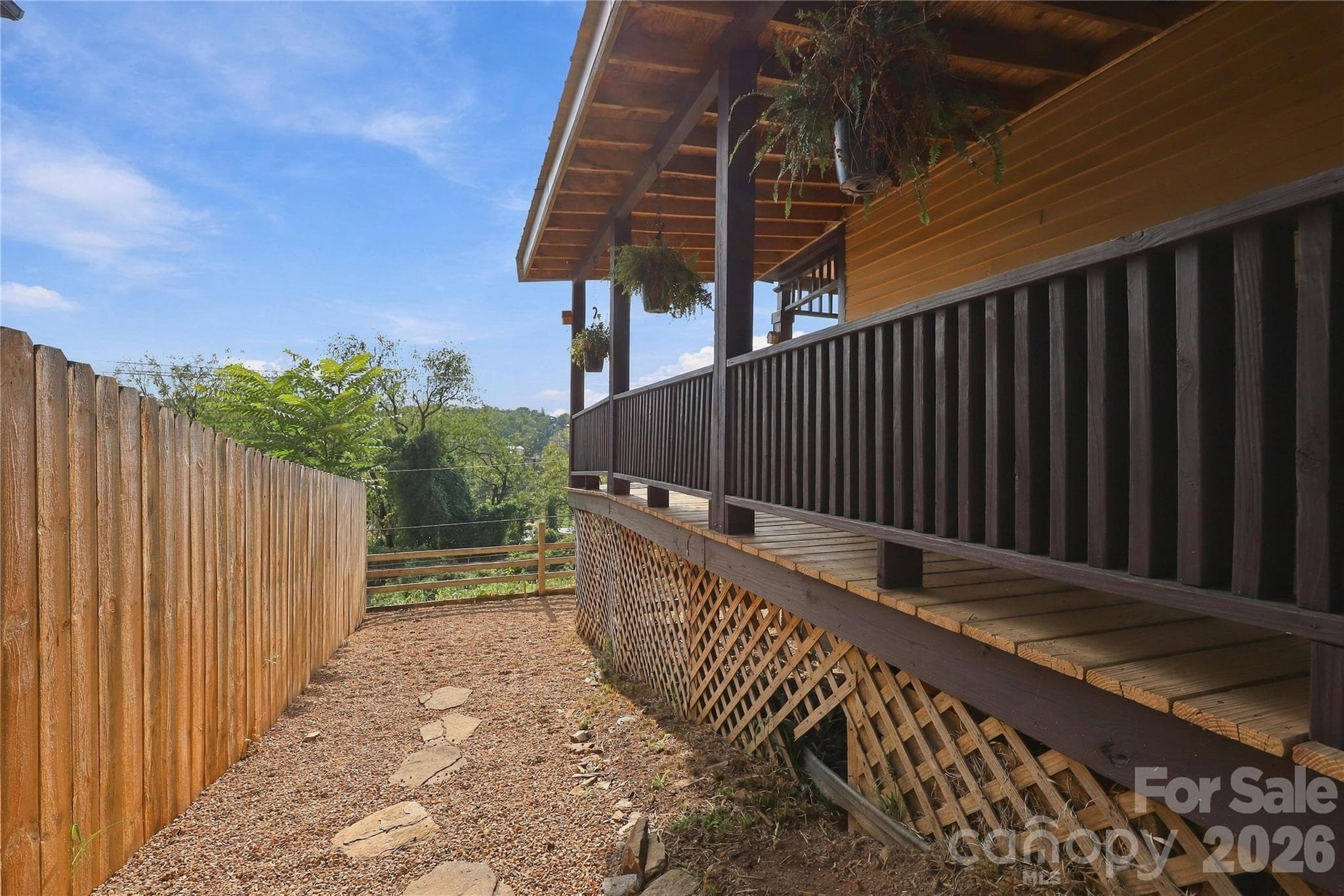Side porch and fenced in yard for pets - 60 Roberts Street, Asheville