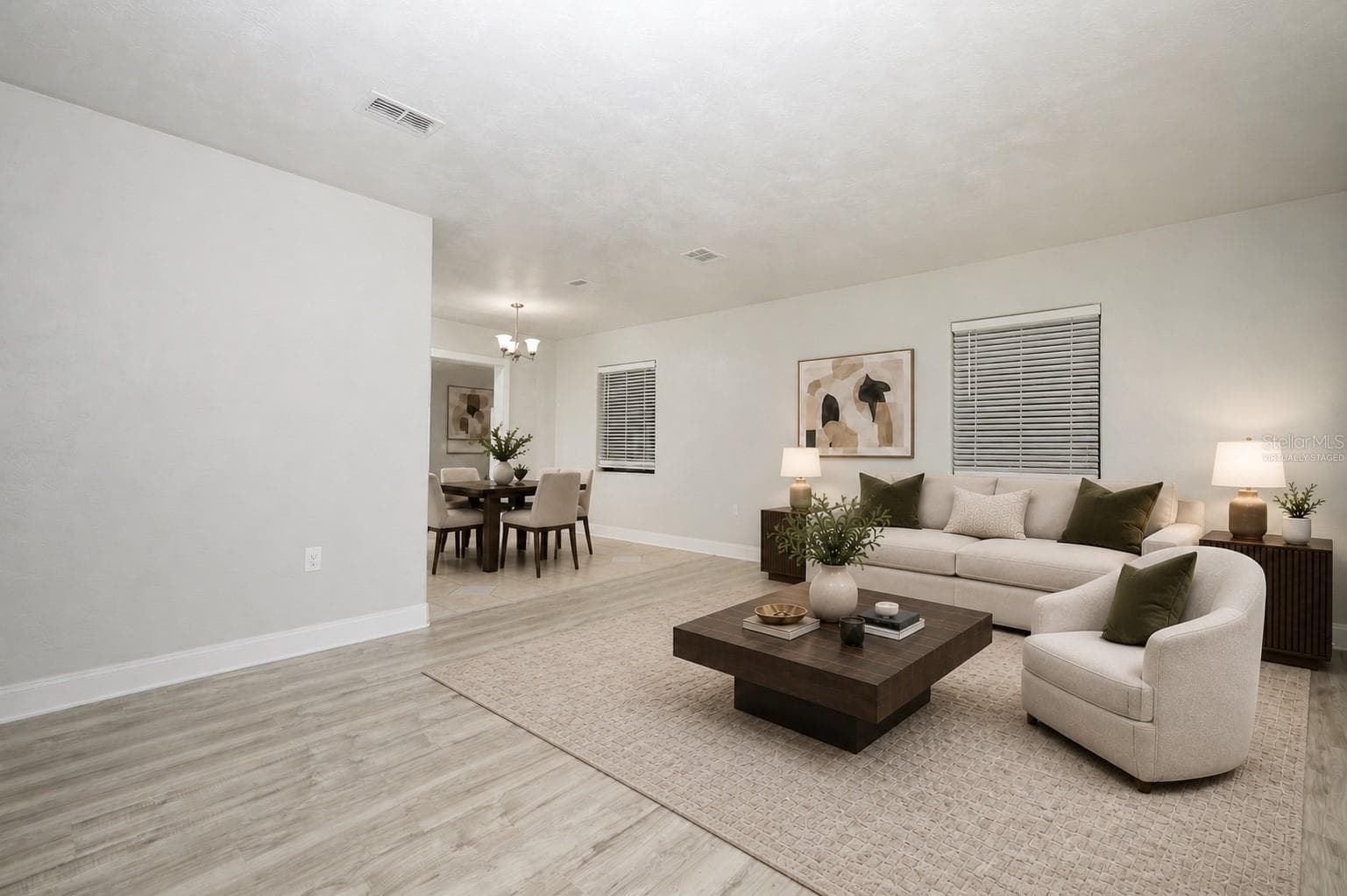 Virtually Staged-Living Room & Dining Room - 506 S ELSASSER ST, DELAND