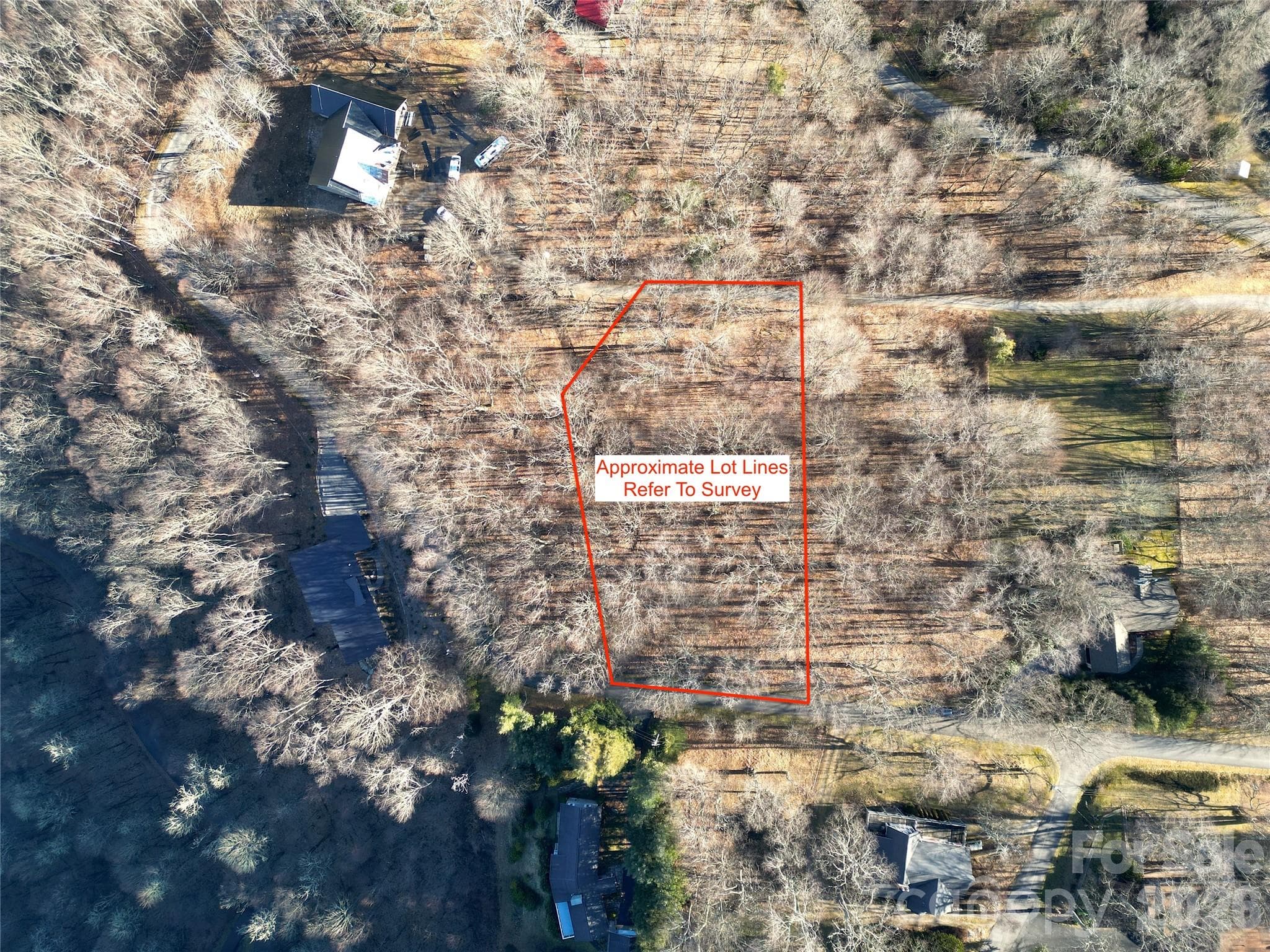 Aerial location view with approximate locations.  Verify with survey. - 114 Eagle View Circle, Waynesville