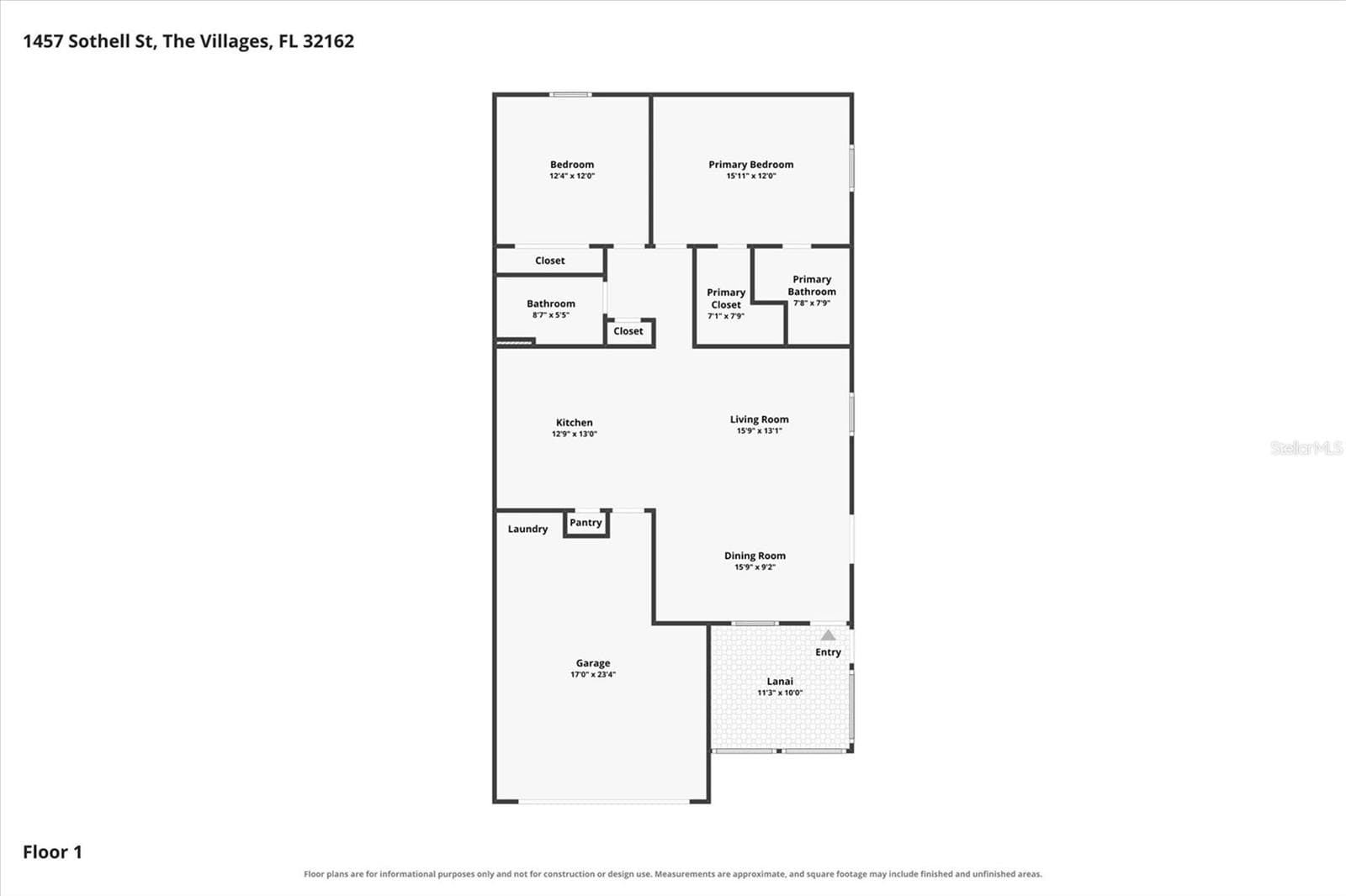 Floor Plan - 1457 SOTHELL ST, THE VILLAGES