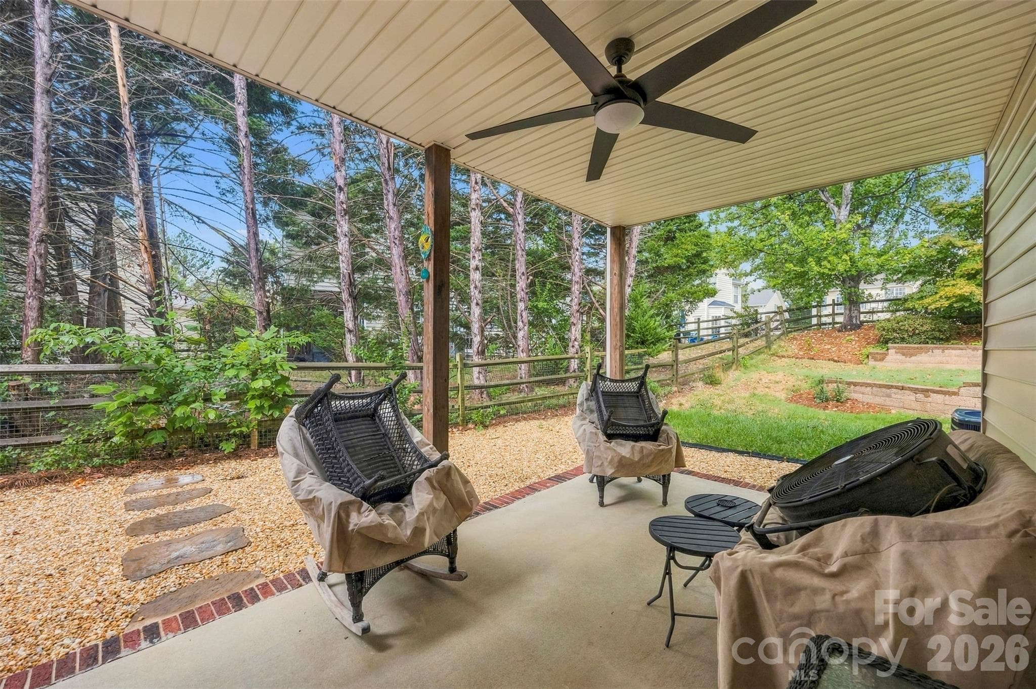Covered back porch - 1909 Oroville Court, Charlotte