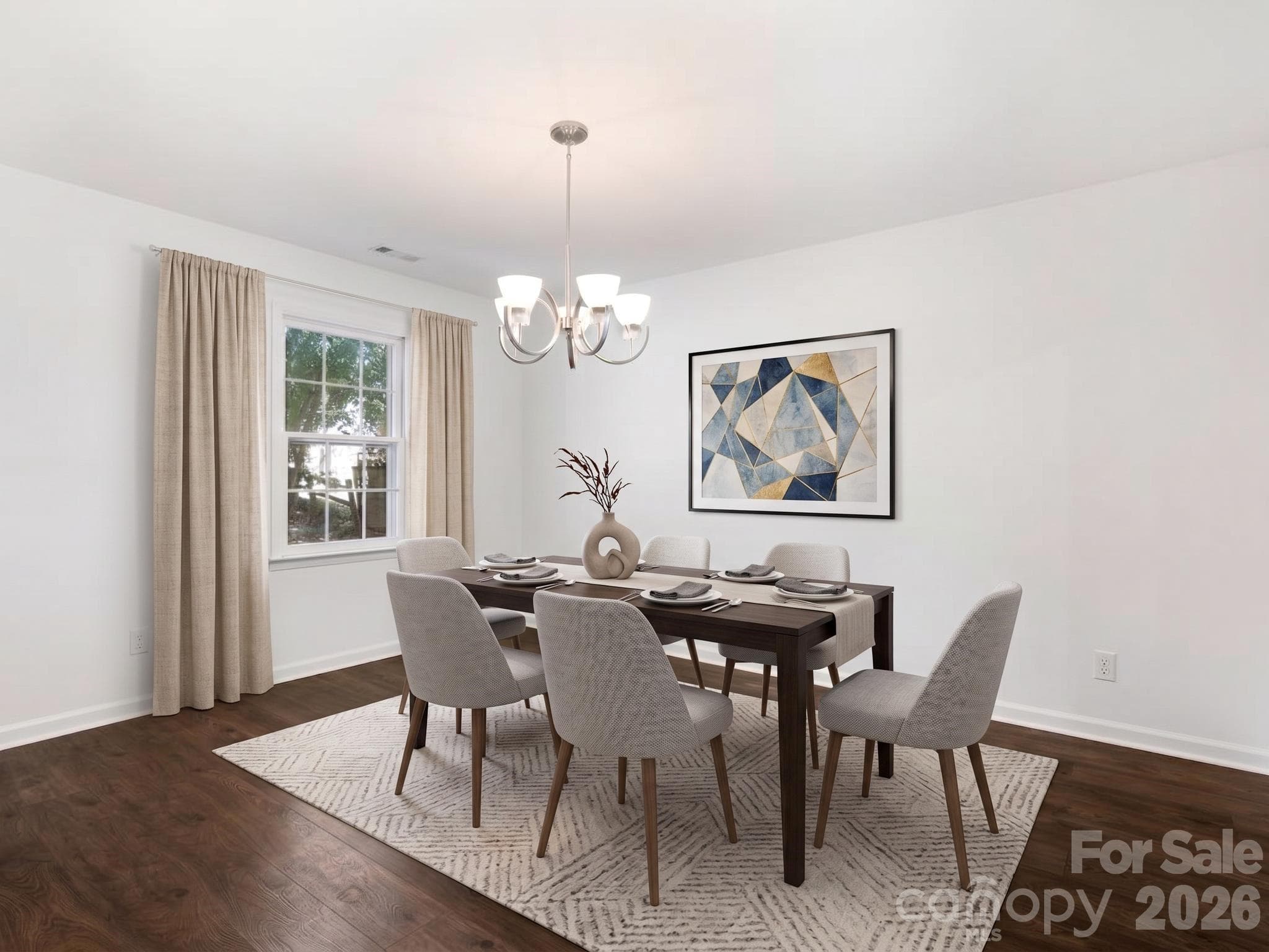 Virtually Staged Dining Room - 8319 Braeside Court, Charlotte