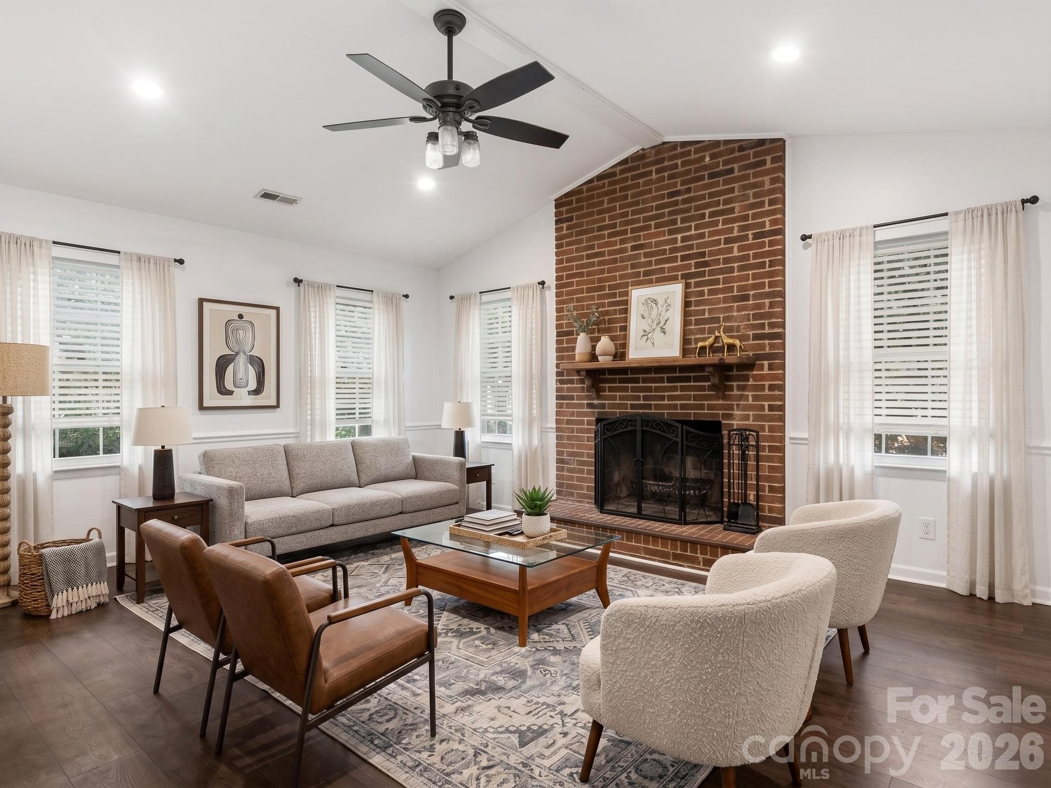Virtually Staged Great Room - 8319 Braeside Court, Charlotte