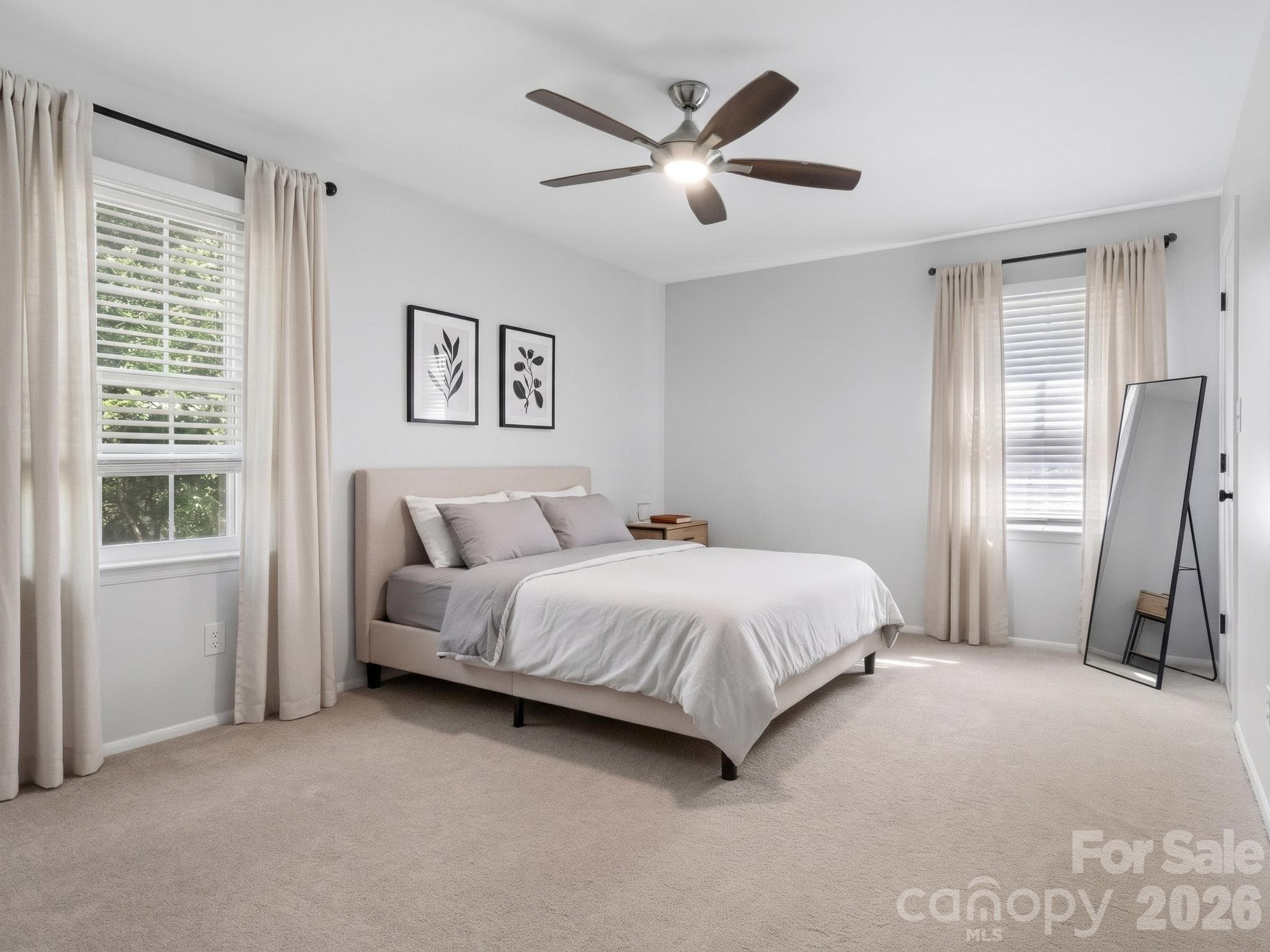 Virtually Staged Primary Bedrooom - 8319 Braeside Court, Charlotte