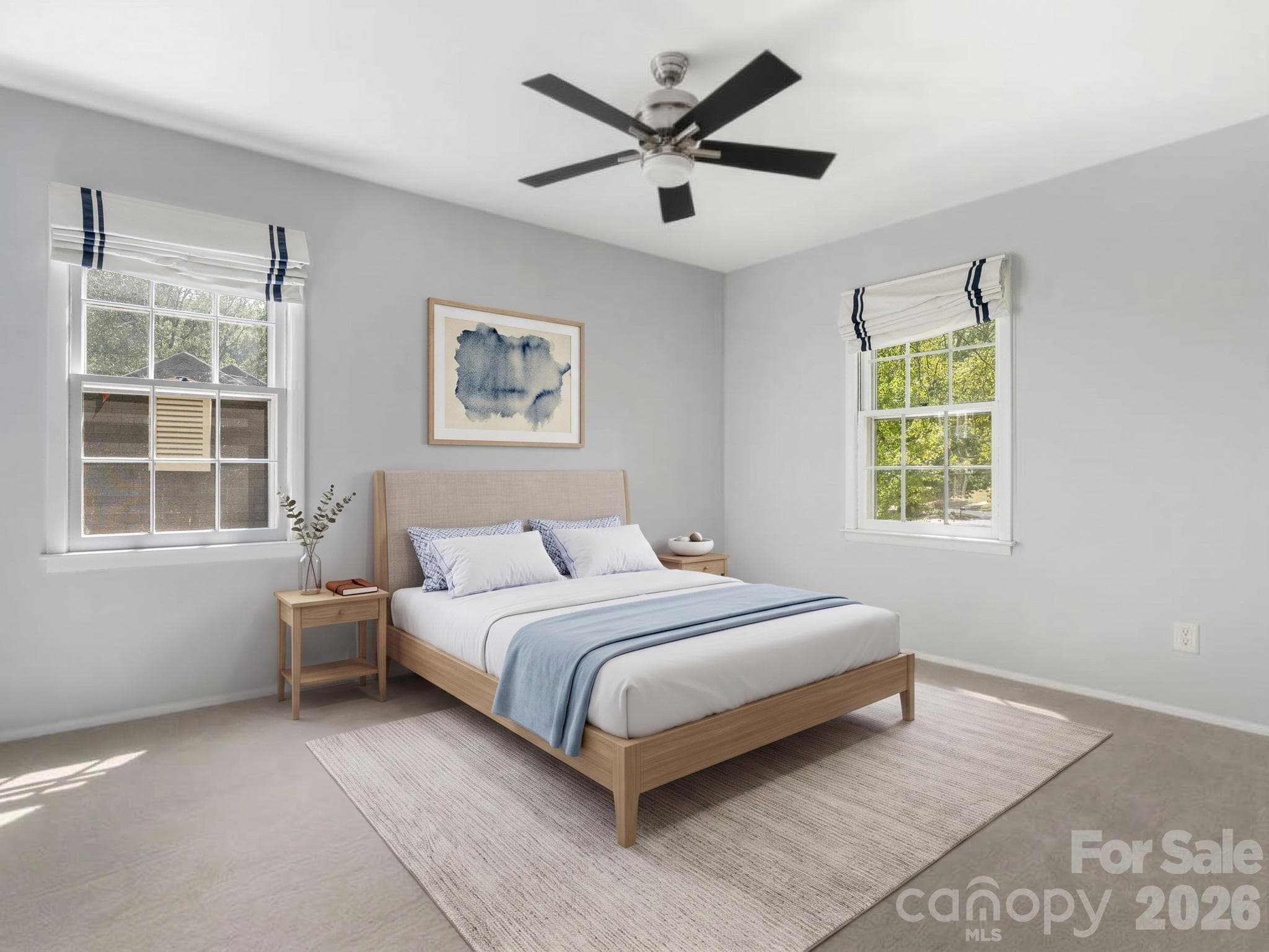 Virtually Staged Bedroom 2 - 8319 Braeside Court, Charlotte