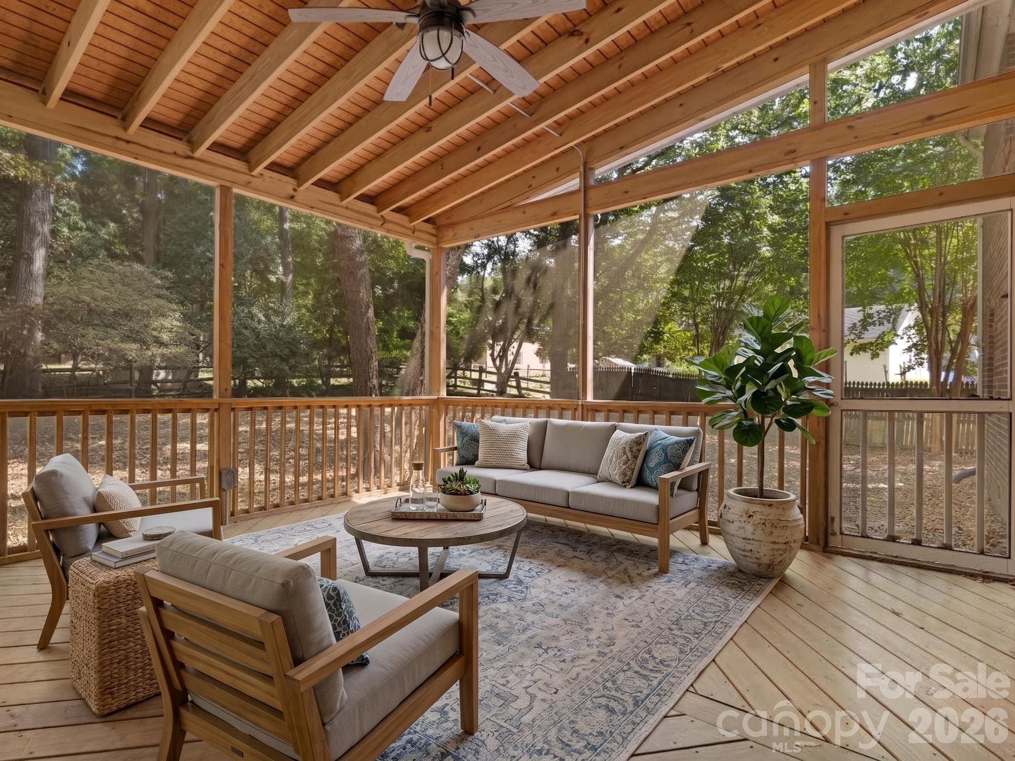Virtually Staged Screen Porch - 8319 Braeside Court, Charlotte
