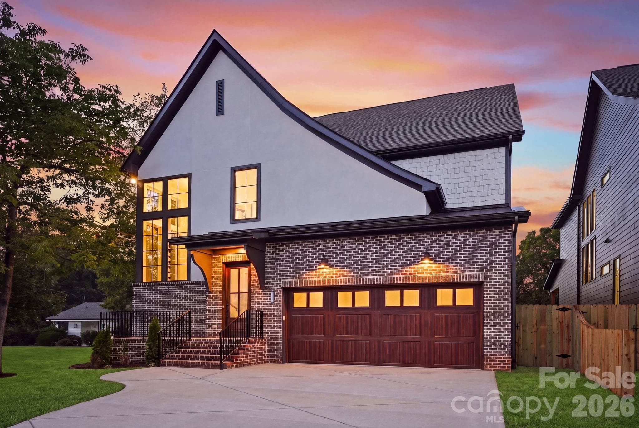 Front exterior at twilight - 1115 Lomax Avenue, Charlotte