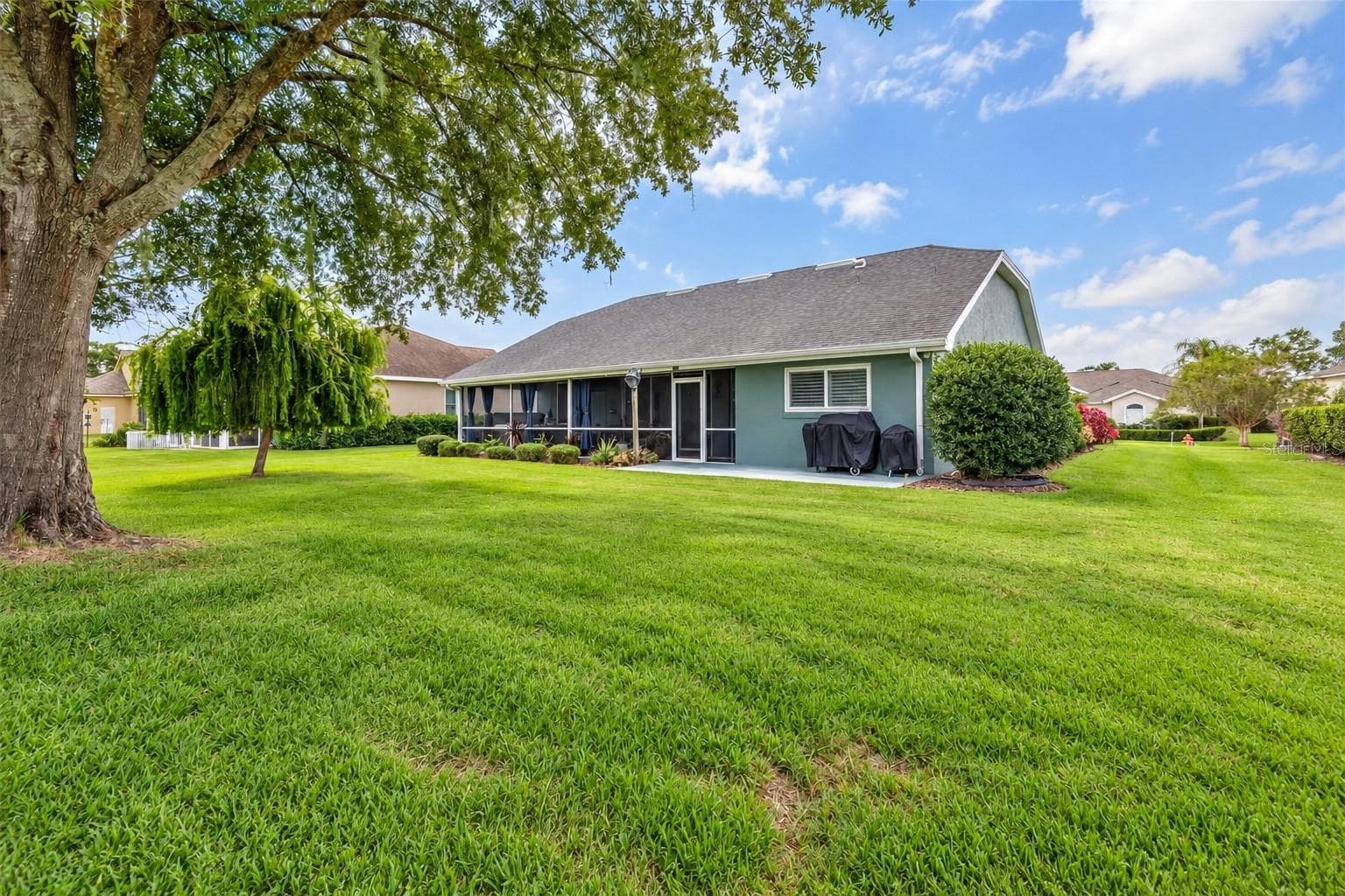 Back and side of home. Landscaping is including with the HOA. - 4465 FAIRWAY OAKS DR, MULBERRY