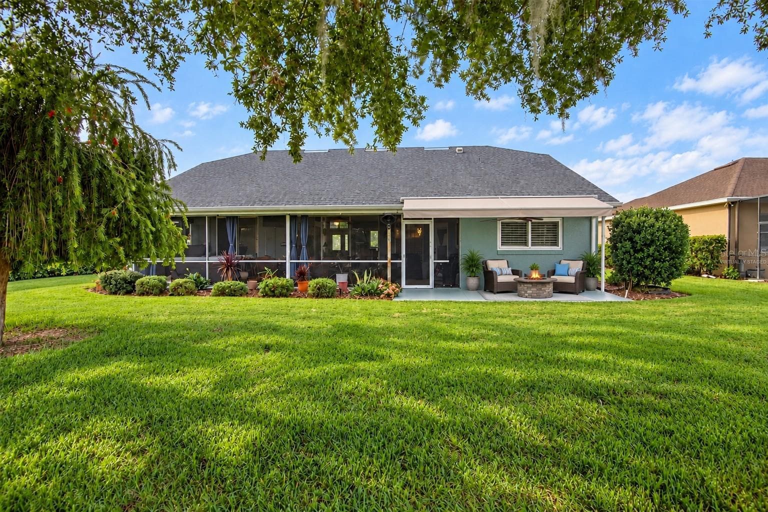 Virtually staged patio. - 4465 FAIRWAY OAKS DR, MULBERRY