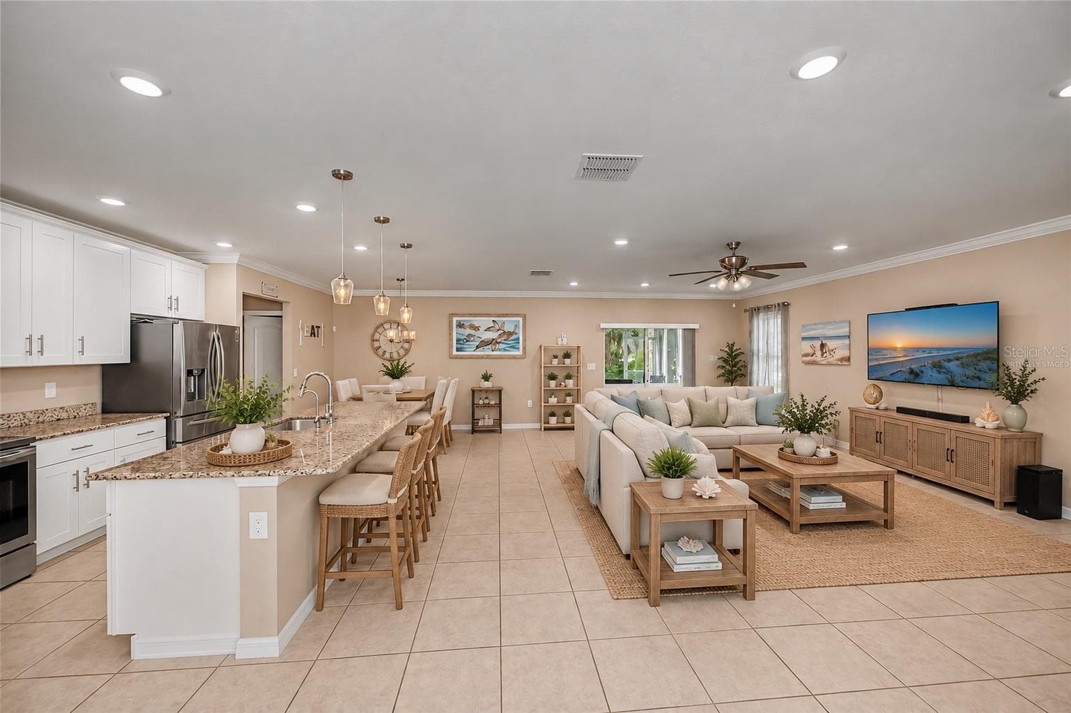 Virtually Staged Expansive Open Concept Living Area. - 640 ENCARNACION ST, PUNTA GORDA