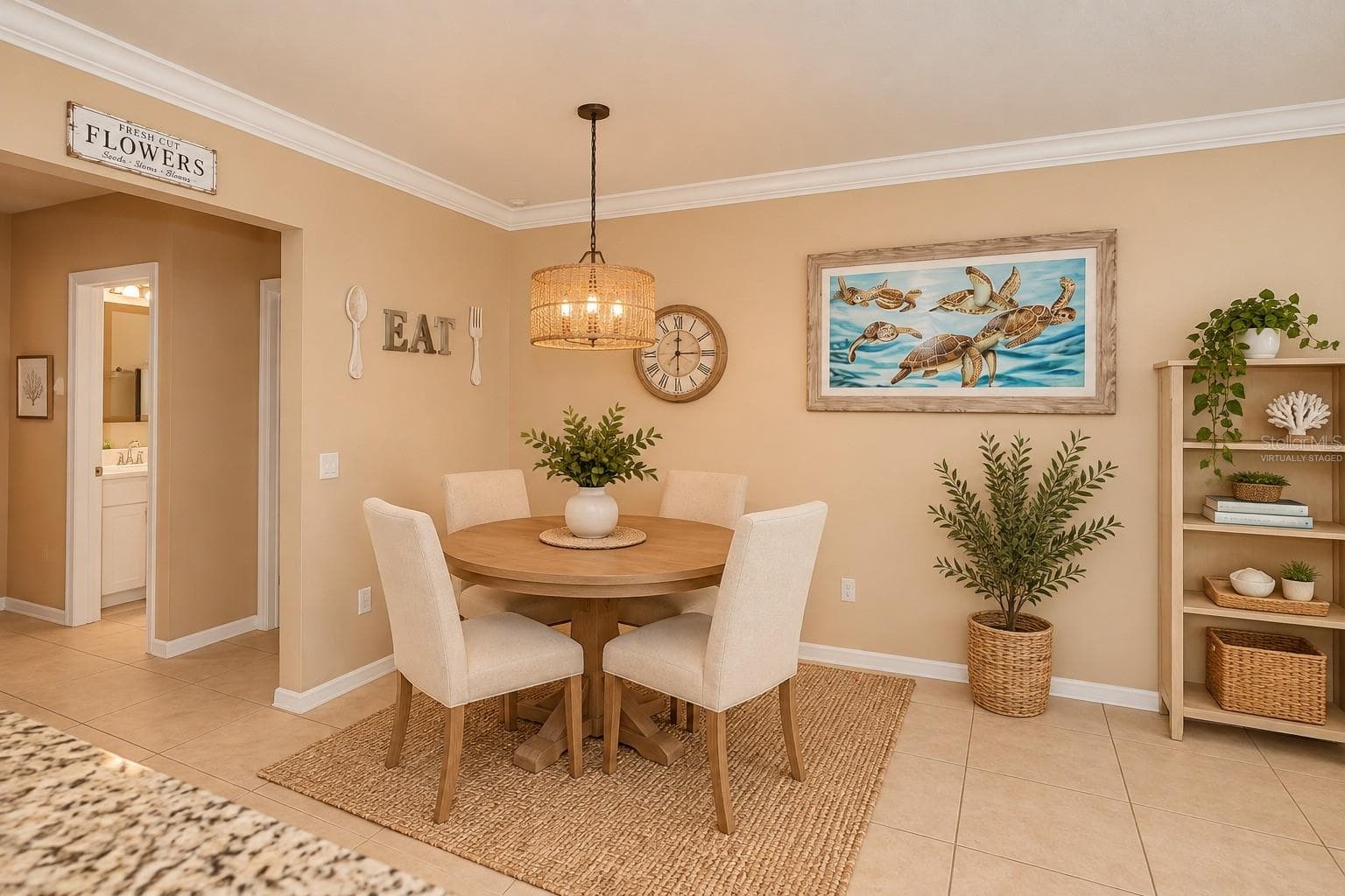 Virtually Staged Dining Area Adjacent to Kitchen and Living Room. - 640 ENCARNACION ST, PUNTA GORDA