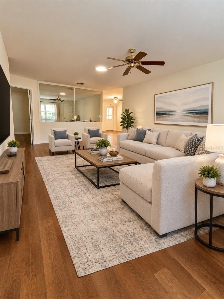 Living Room - Virtually Staged - 8920 SW 97TH LANE RD #F, OCALA