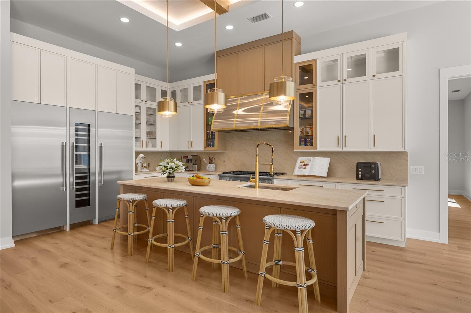 Virtually staged—no detail spared, with high-end appliances, custom cabinetry, and elevated finishes throughout. - 3360 BAYOU SOUND, LONGBOAT KEY