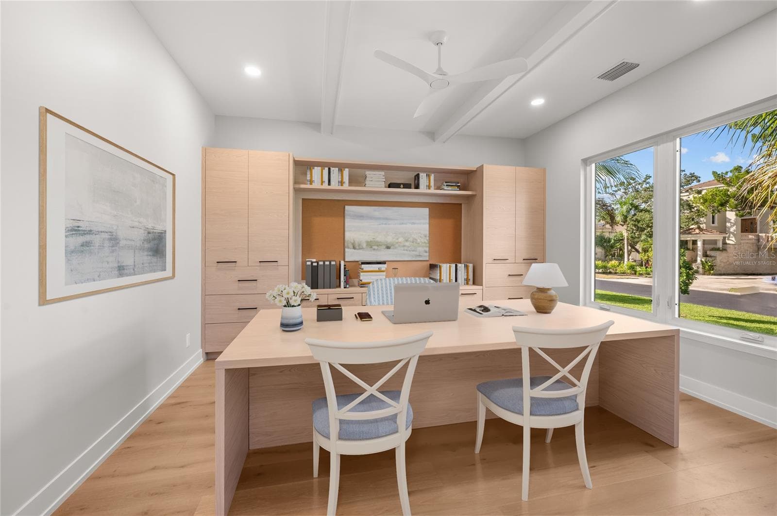 Virtually staged, first floor built in office. - 3360 BAYOU SOUND, LONGBOAT KEY