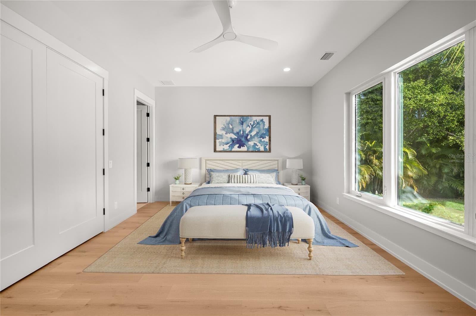 Virtually staged first floor additional bedroom suite offering privacy, comfort, and additional full bathroom. - 3360 BAYOU SOUND, LONGBOAT KEY