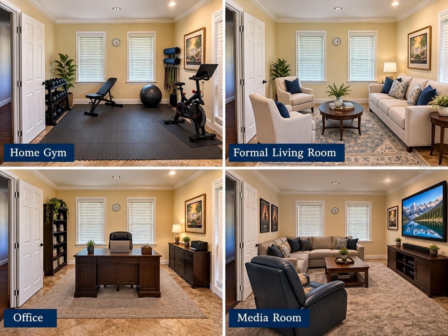 Virtually Staged options for bonus room - 5421 SE 18TH LN, OCALA