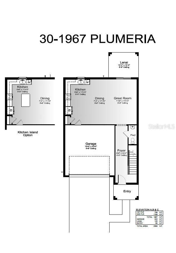 Plumeria Floor Plan First Floor - 11391 LAKE LOUISA TERRACE, SARASOTA