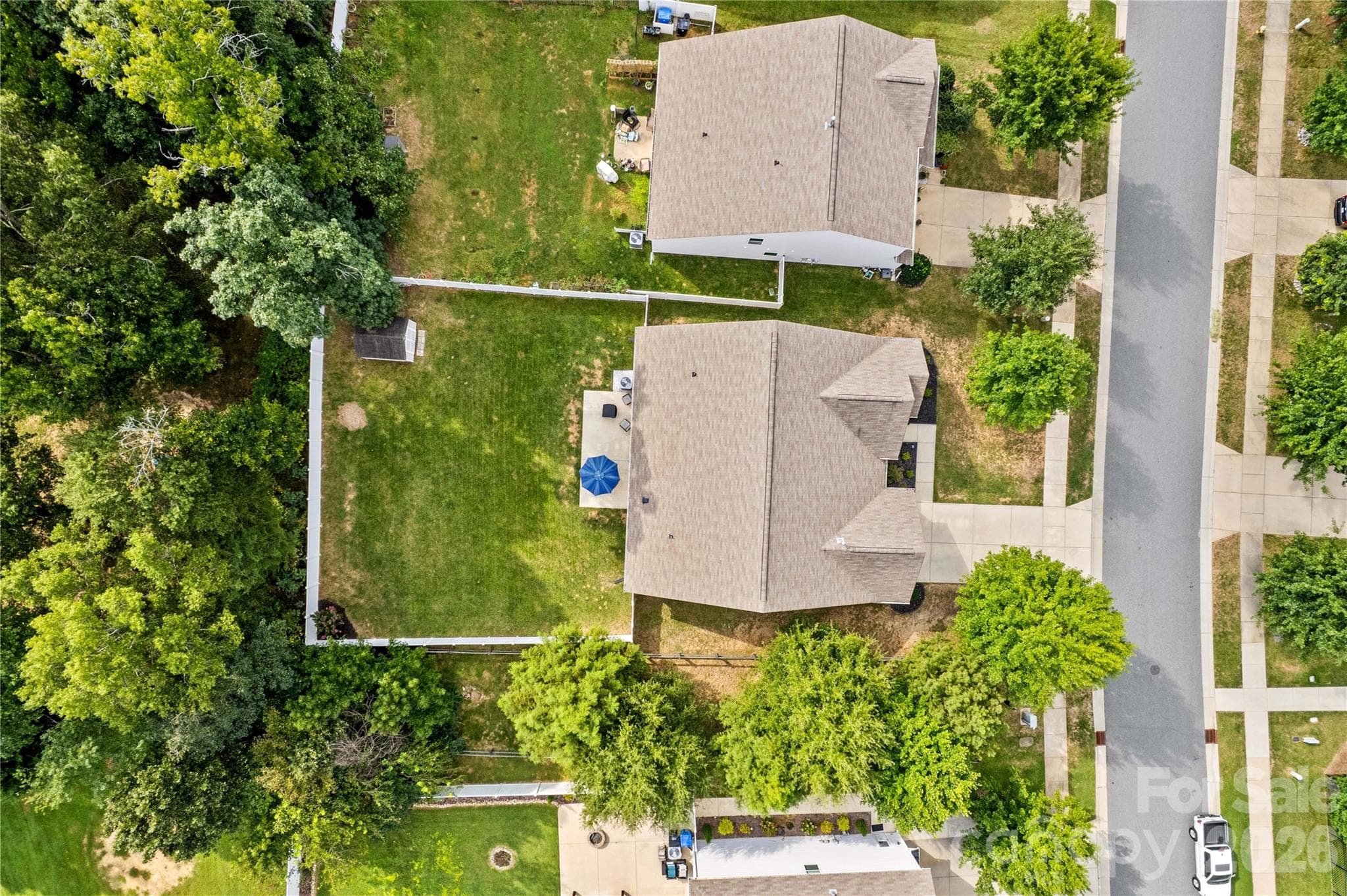 Aerial View of Home and Private Yard - 111 Paradise Hills Circle, Mooresville
