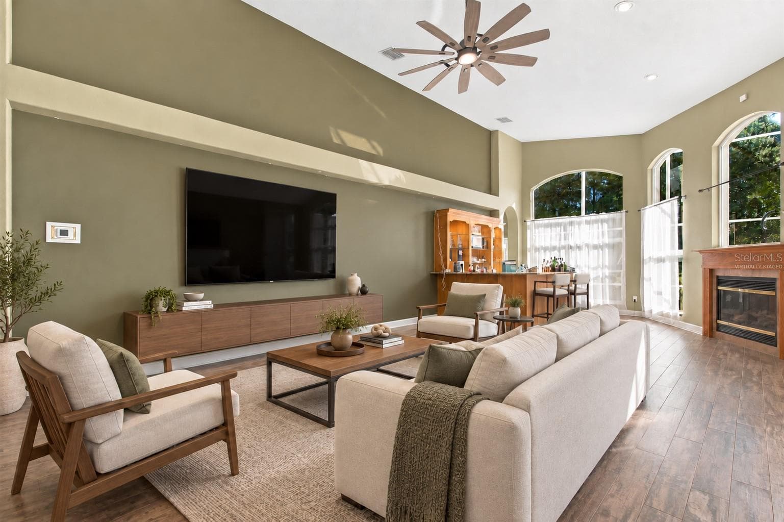 Family Room - virtually staged - 18115 EMERALD BAY ST, TAMPA