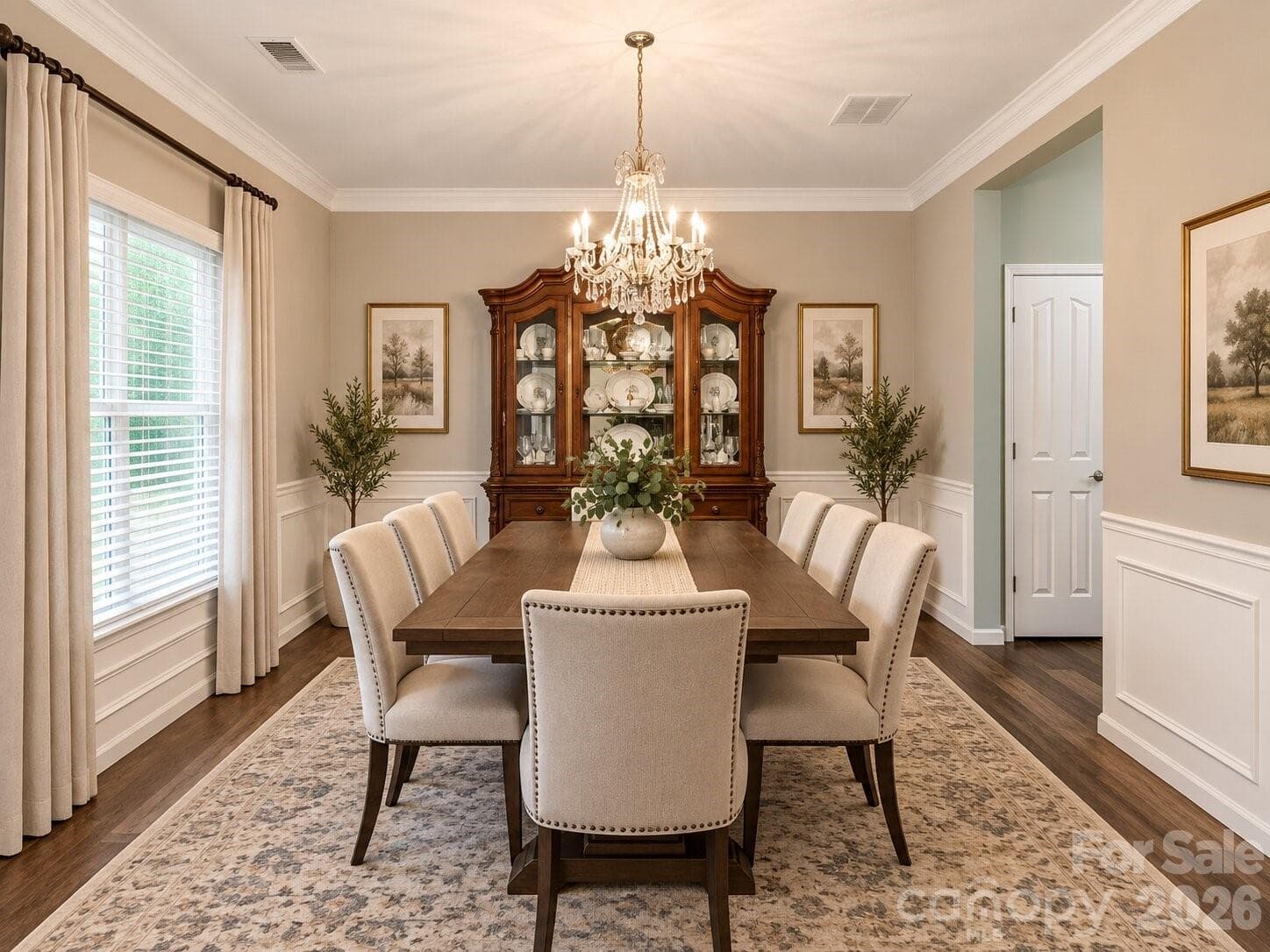 Virtually Staged Dining Room - 7313 Hannah Alexander Lane, Mint Hill