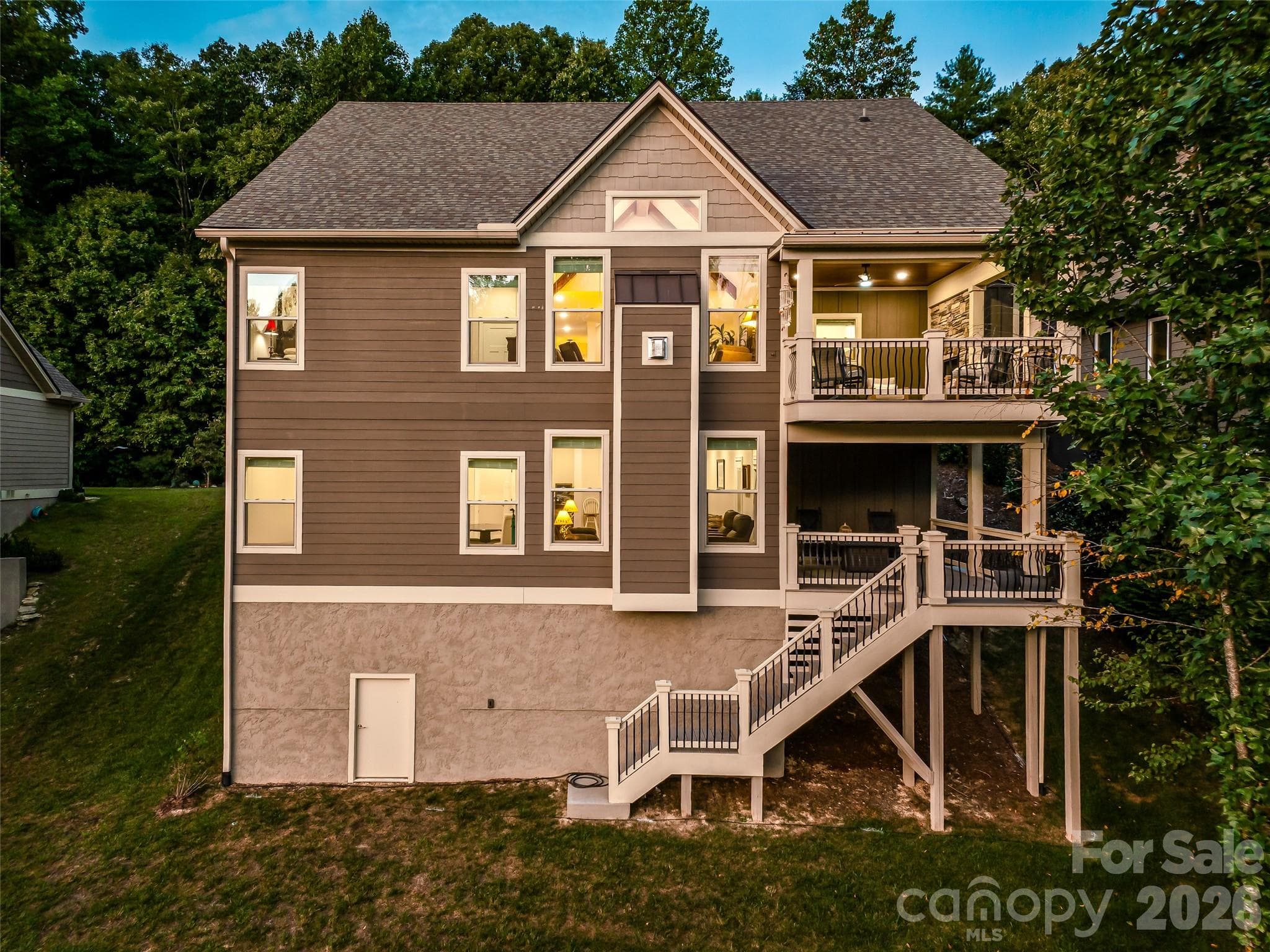 Back of home showcases 2 levels plus the walk-in crawlspace - 158 Narrows Run Loop, Hendersonville