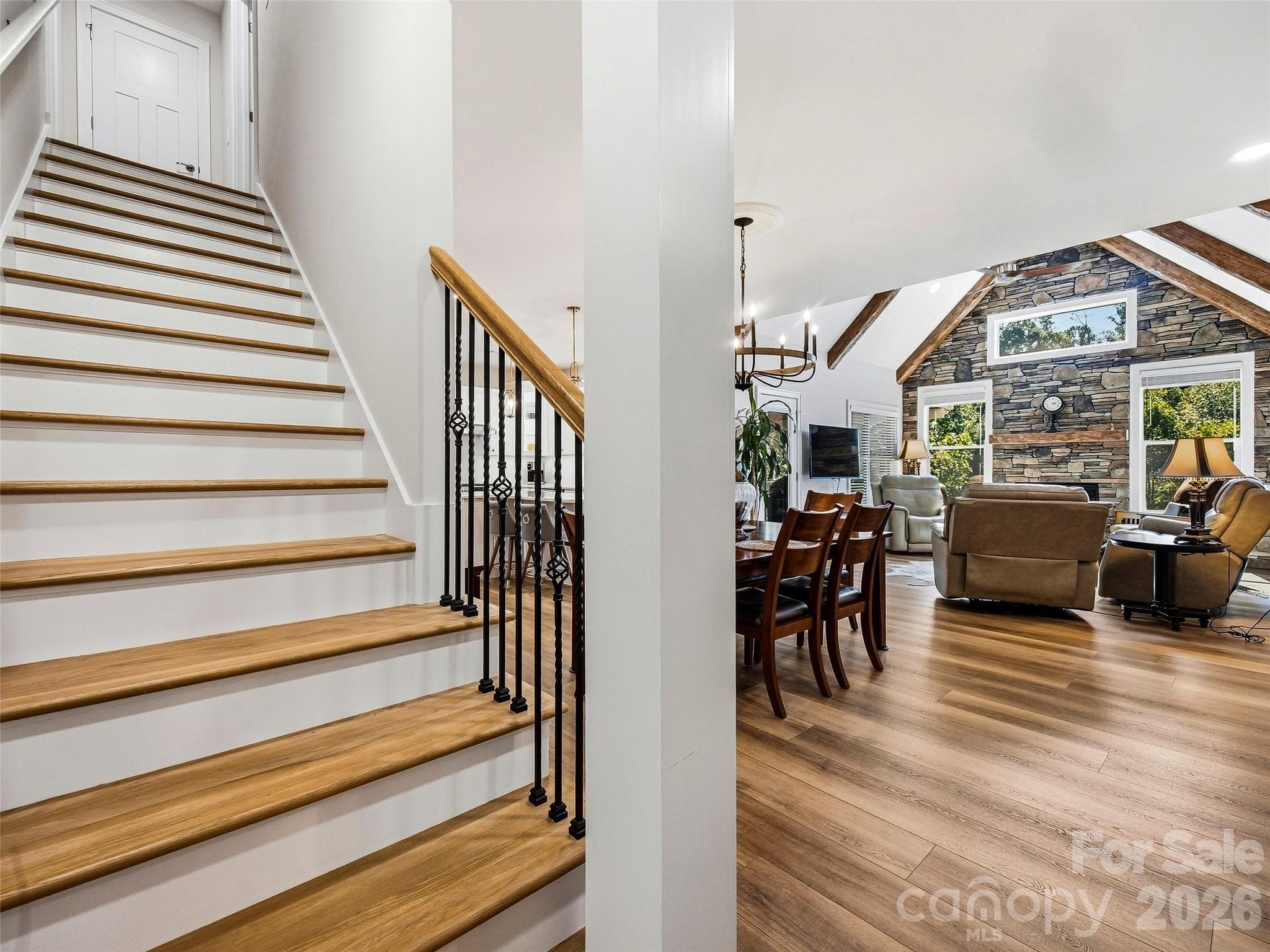 Stairs for upstairs bedrooms - 158 Narrows Run Loop, Hendersonville