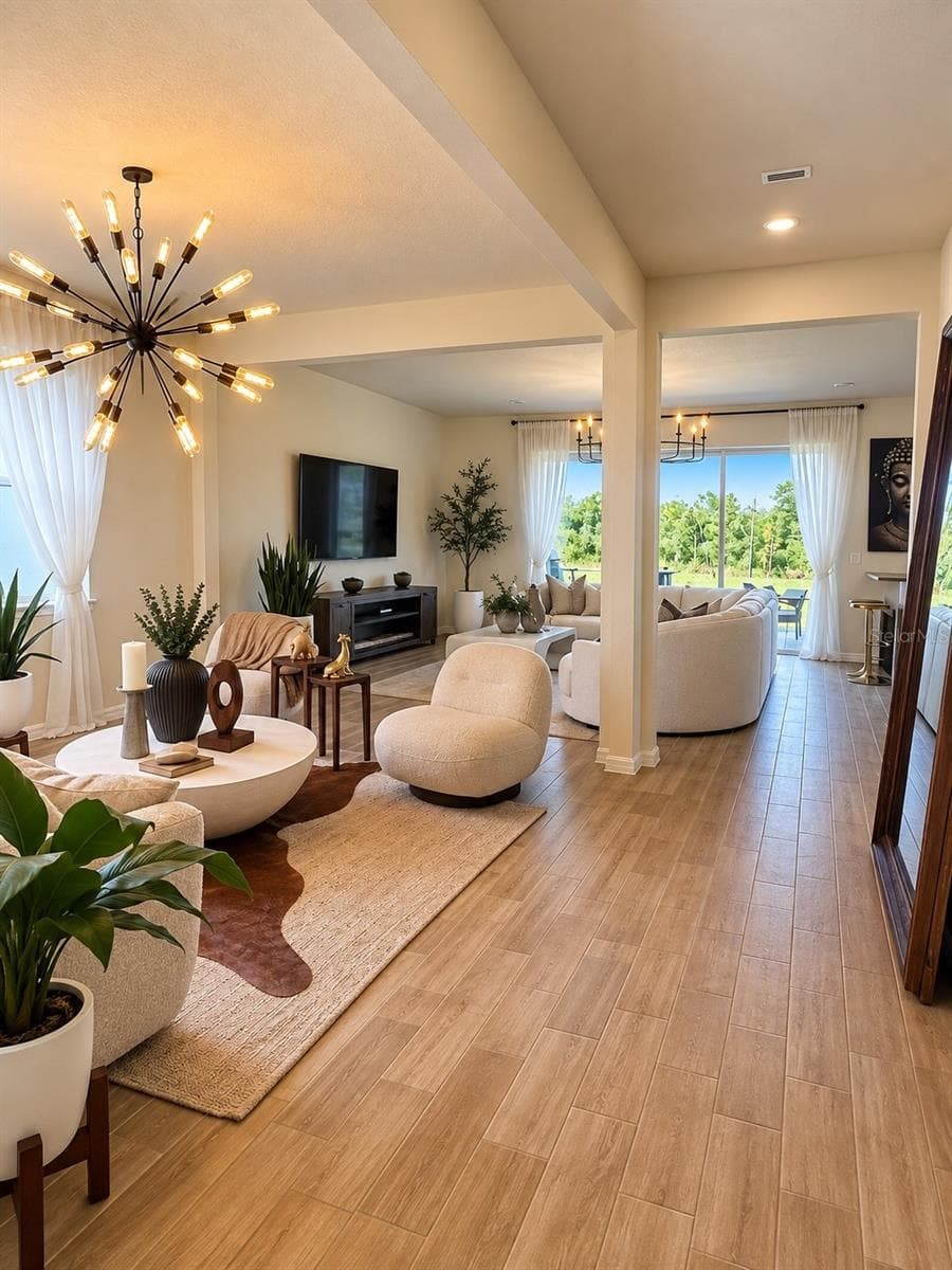 Open-concept layout seamlessly connecting the secondary living area to the main living space. - 6735 REVERIE PARK AVE, ORLANDO