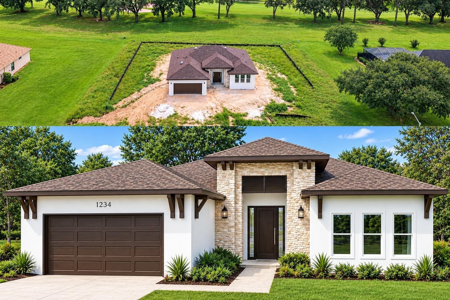 MODEL AND AERIAL OF ACTUAL HOME - 804 E EPSOM CT, HERNANDO