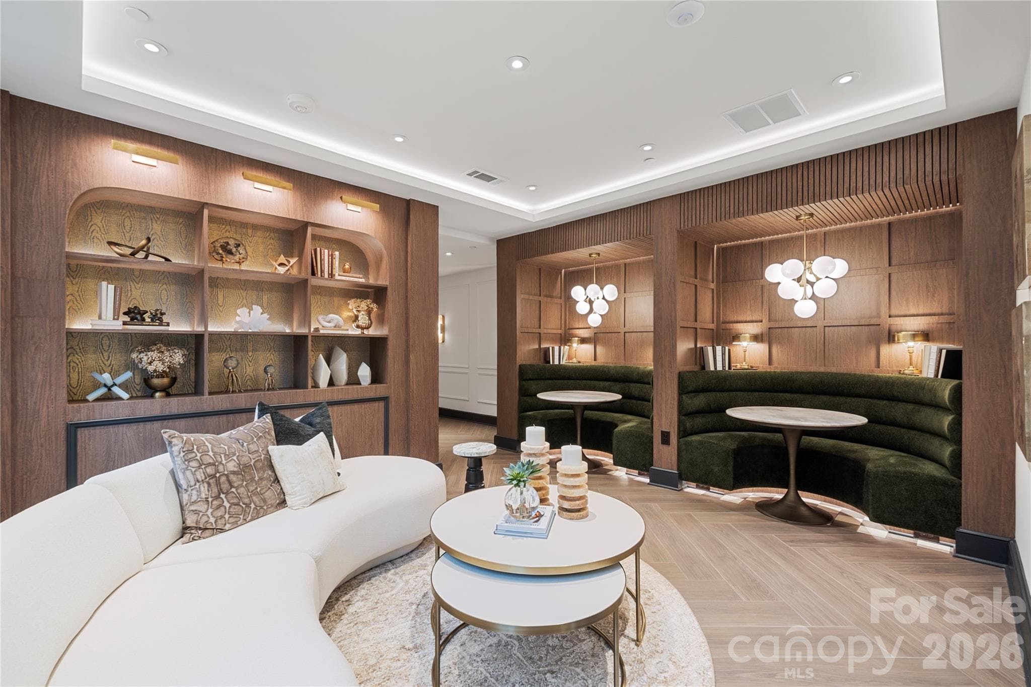 On the main floor, this welcoming entry foyer presents a cozy, contemporary and sophisticated space that sets the tone for the entire building, and a precursor to the spectacular and unique #503 above. - 409 Queens Road, Charlotte